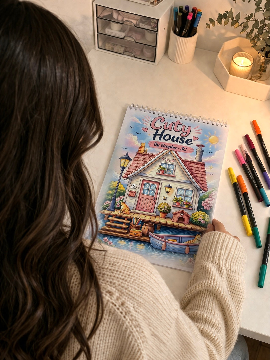 Livre de coloriages thème "Maisons Mignonnes"