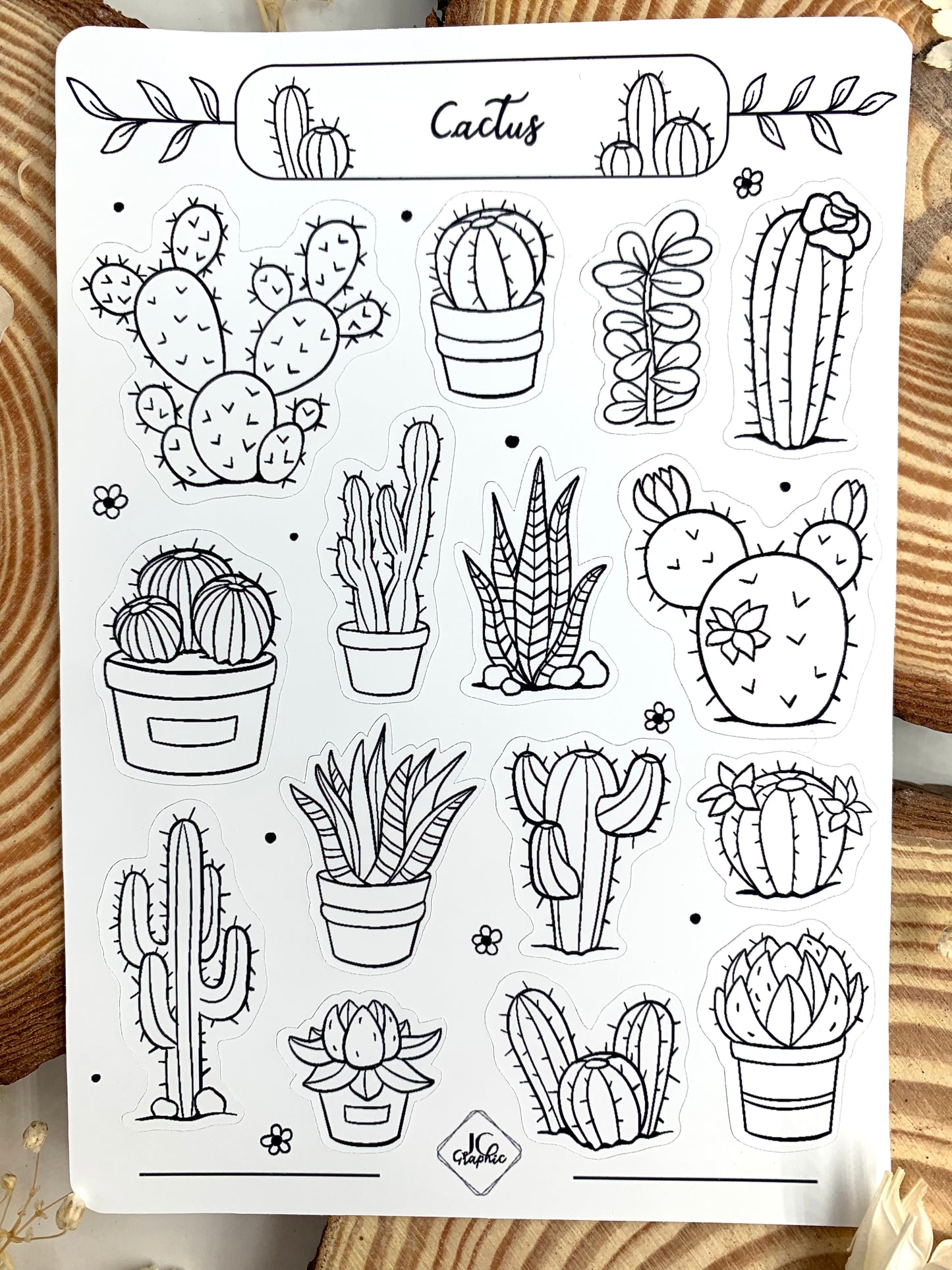 Stickers à colorier "Cactus"