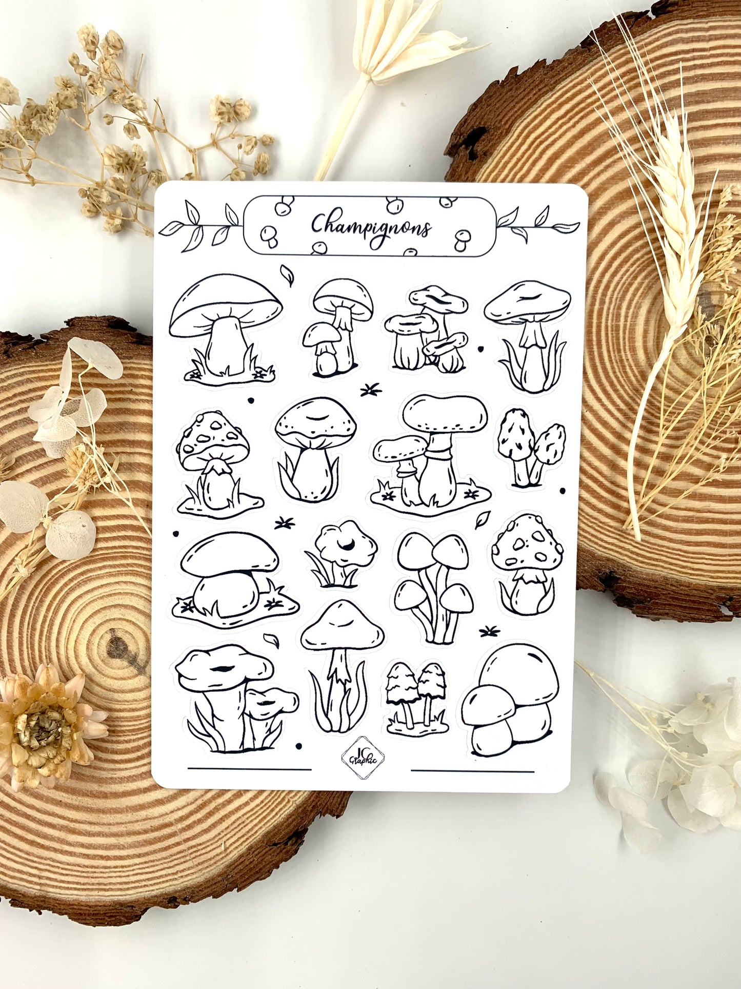 Stickers à colorier "Champignons"