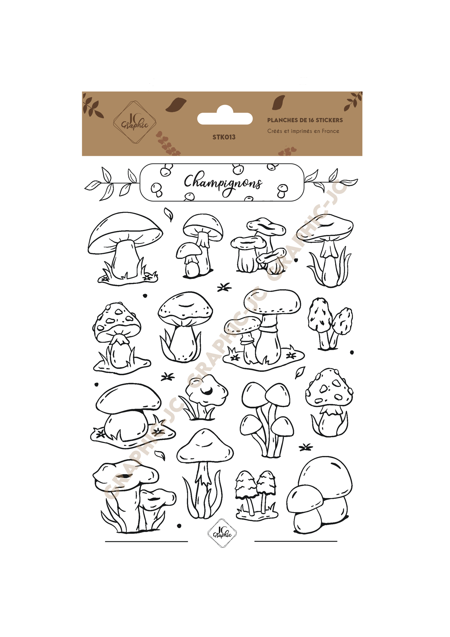 Stickers à colorier "Champignons"