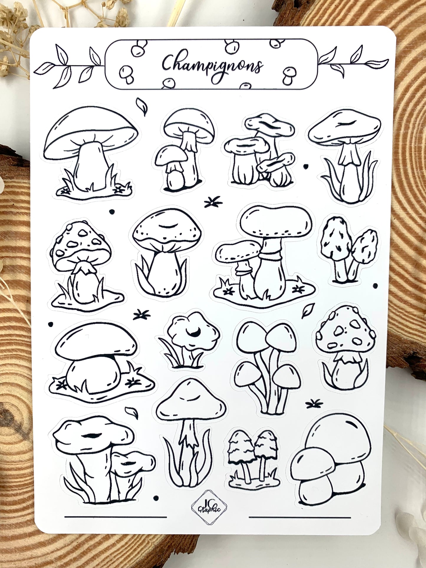 Stickers à colorier "Champignons"