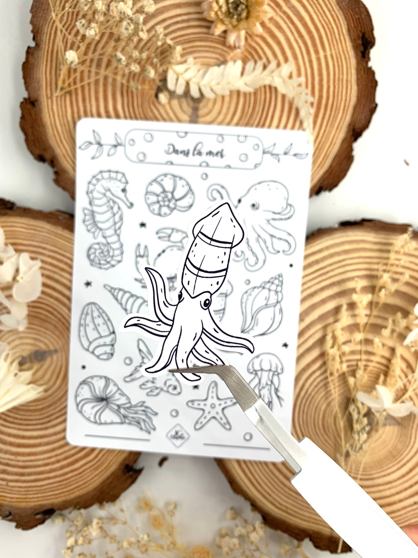 Stickers à colorier "Dans la mer"