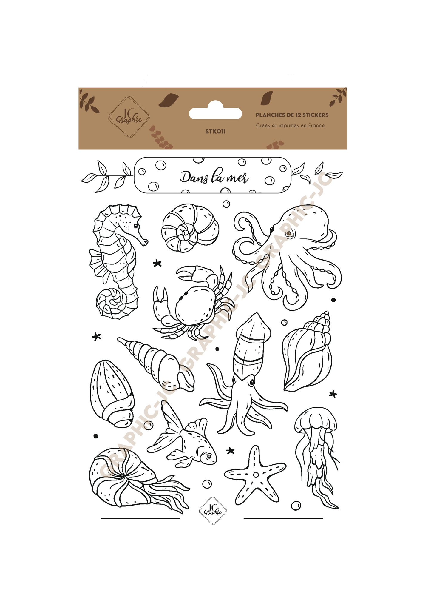 Stickers à colorier "Dans la mer"