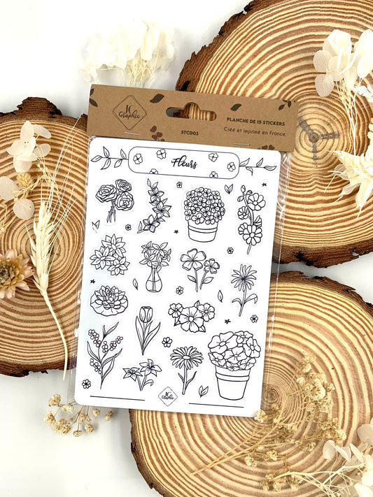 Stickers à colorier "Fleurs"