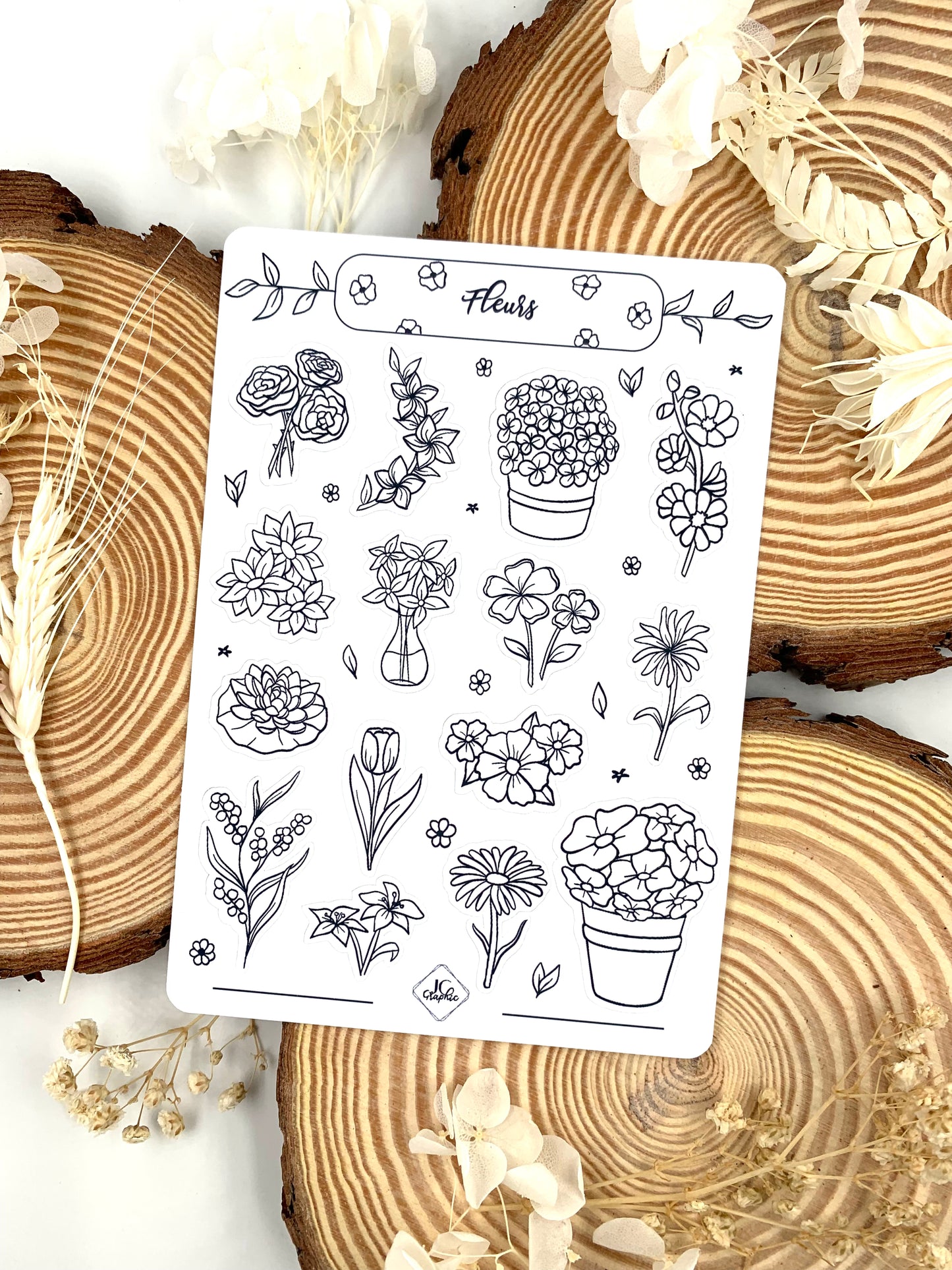 Stickers à colorier "Fleurs"