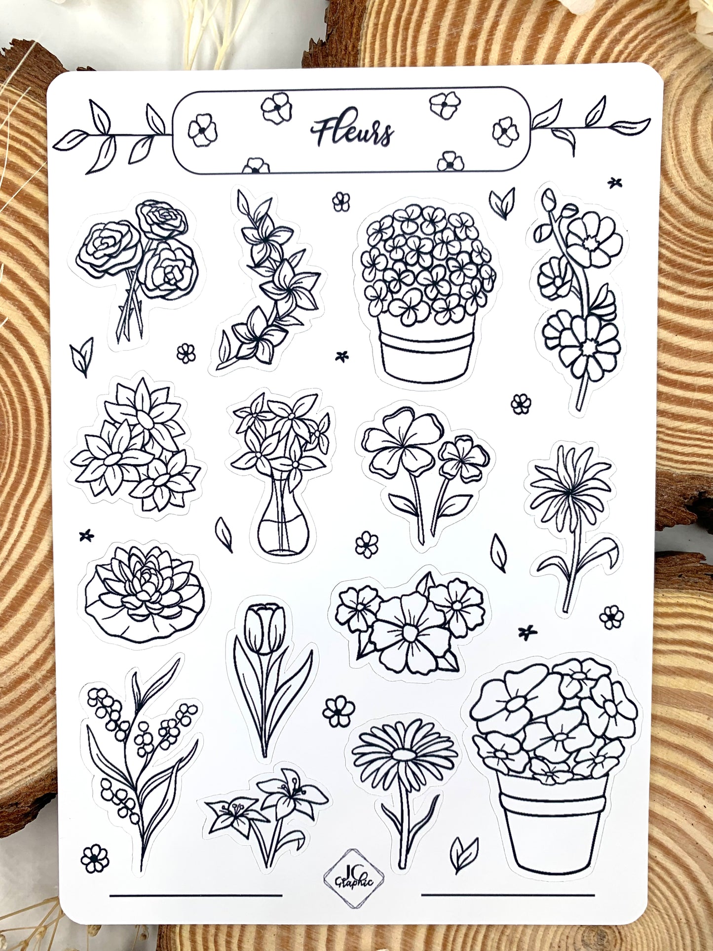 Stickers à colorier "Fleurs"