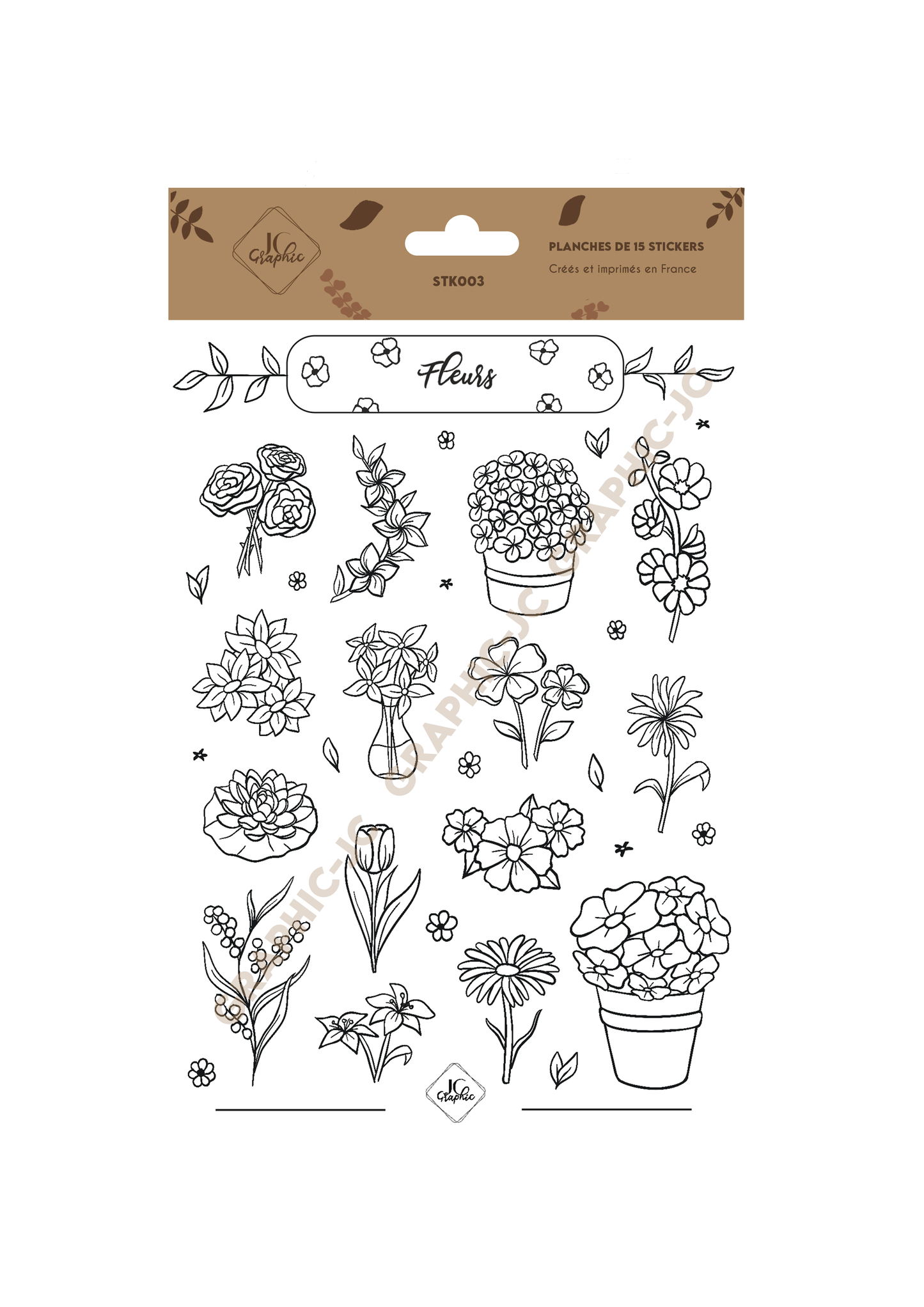 Stickers à colorier "Fleurs"