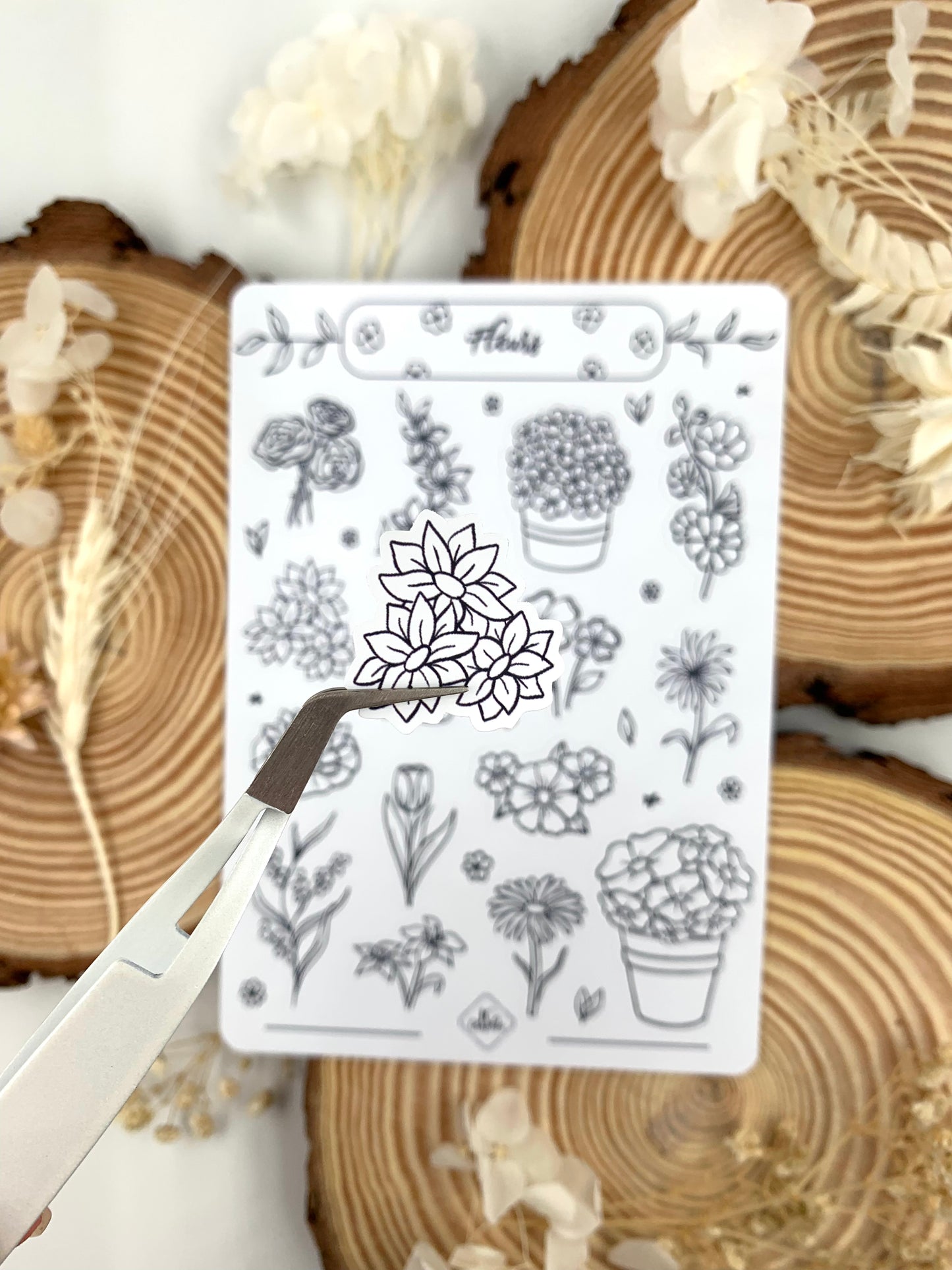 Stickers à colorier "Fleurs"