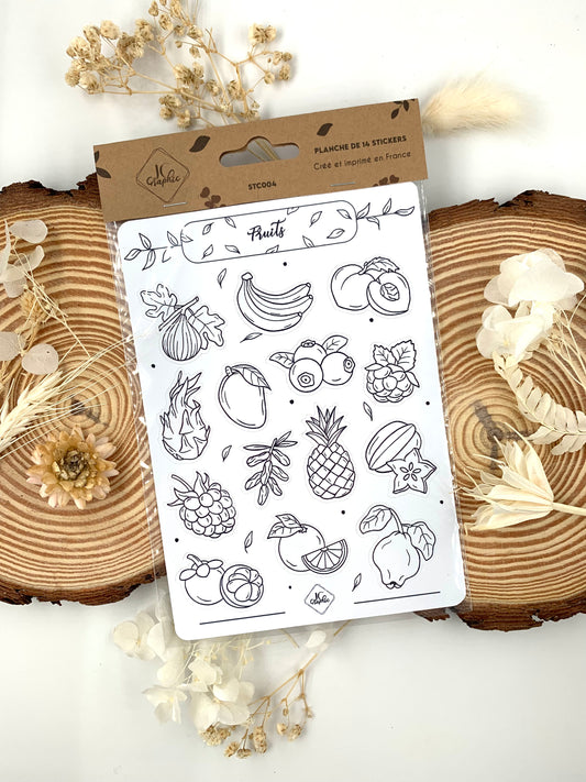 Stickers à colorier "Fruits"