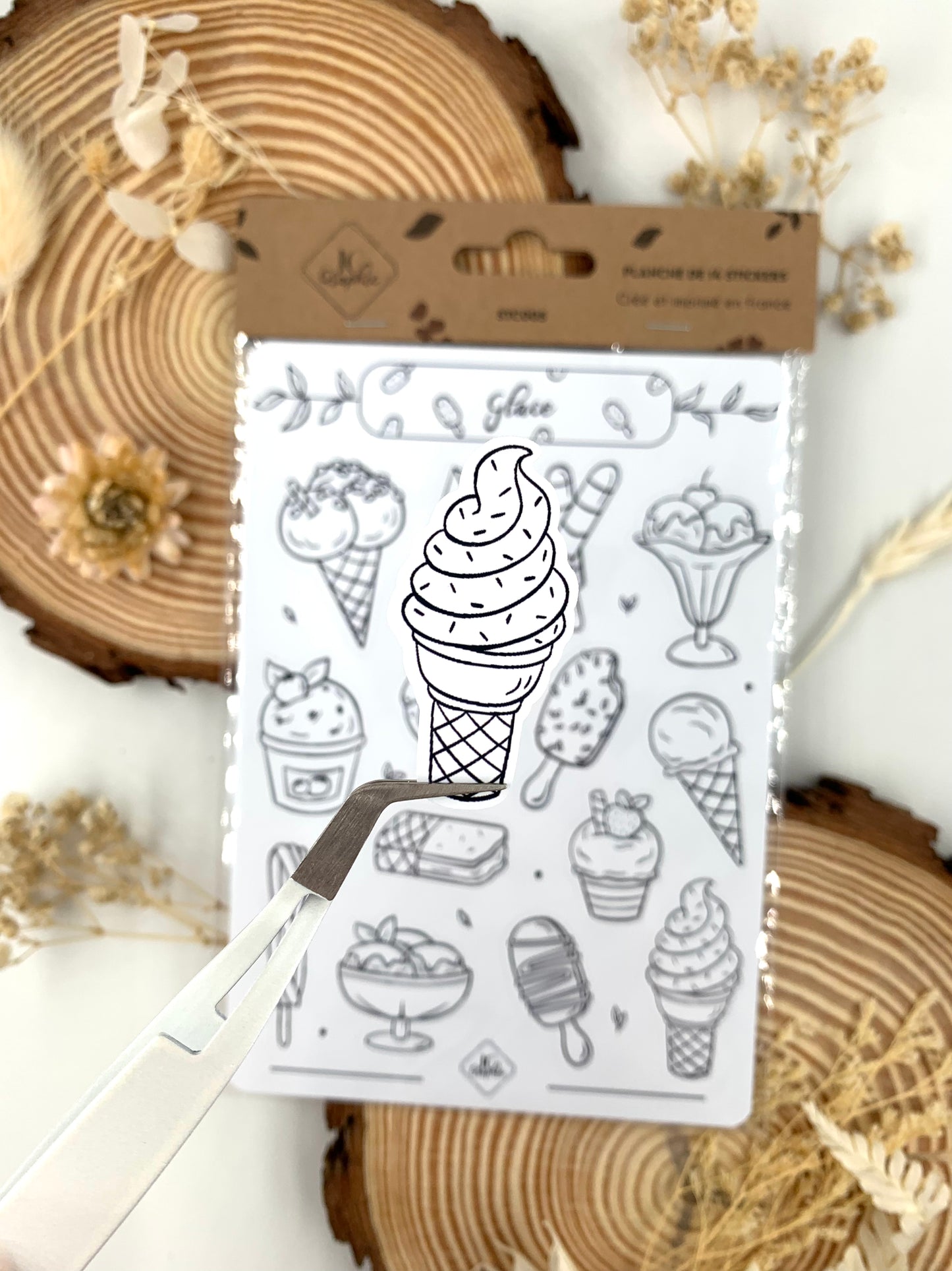 Stickers à colorier "Glace"