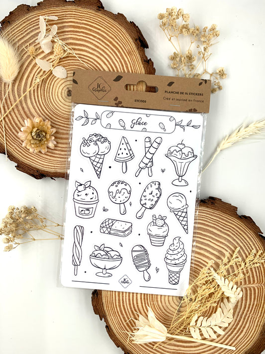 Stickers à colorier "Glace"