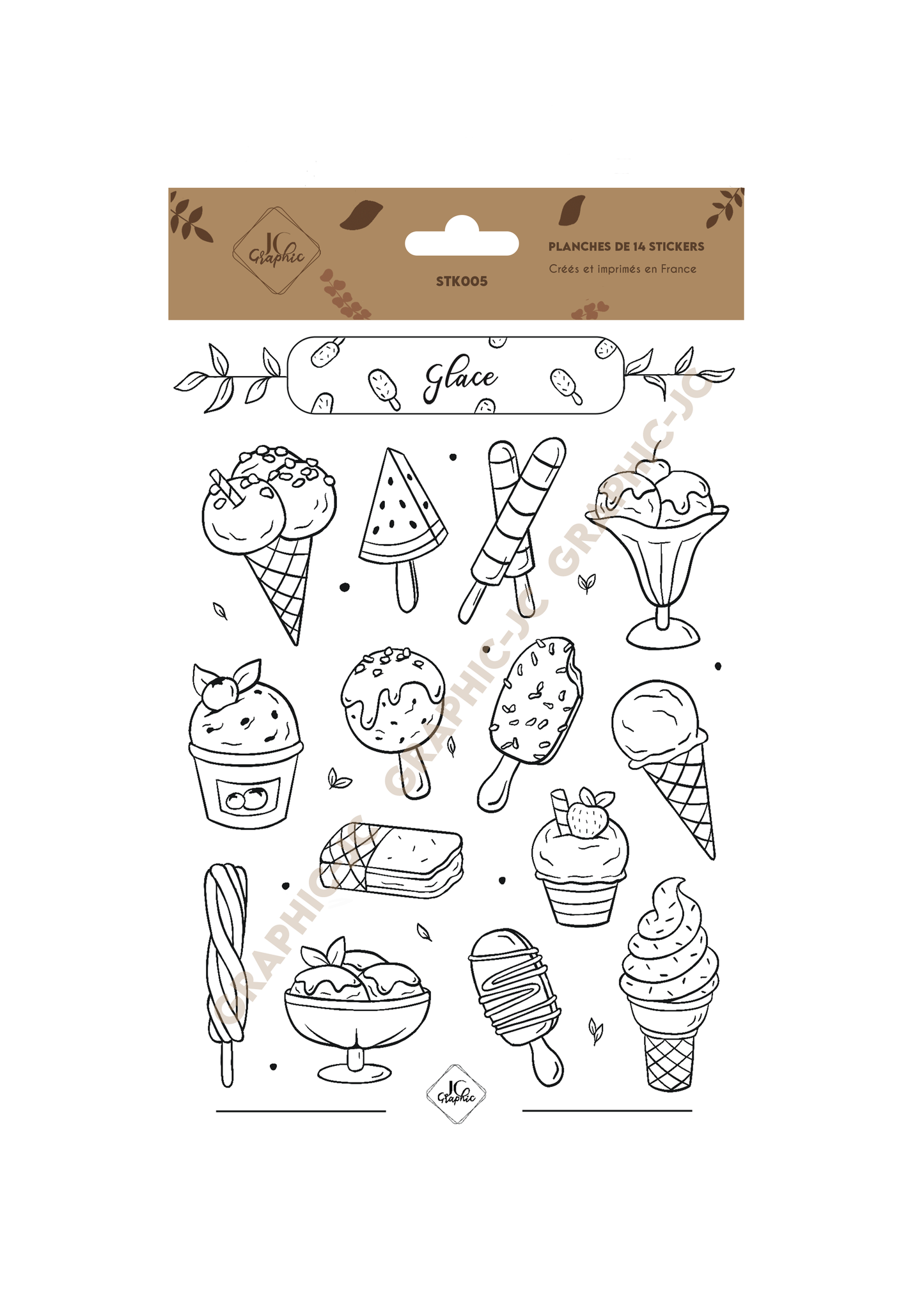 Stickers à colorier "Glace"
