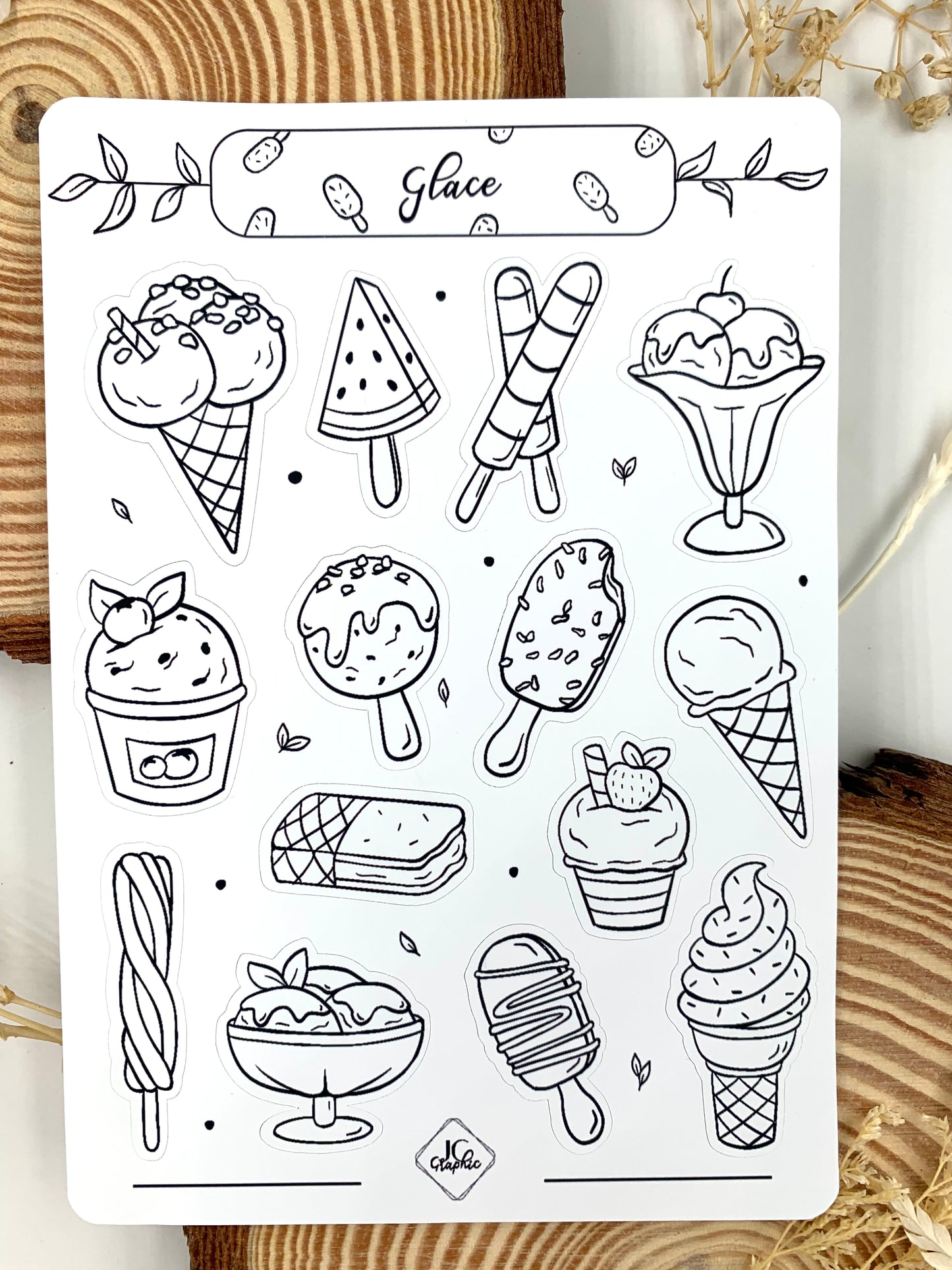 Stickers à colorier "Glace"