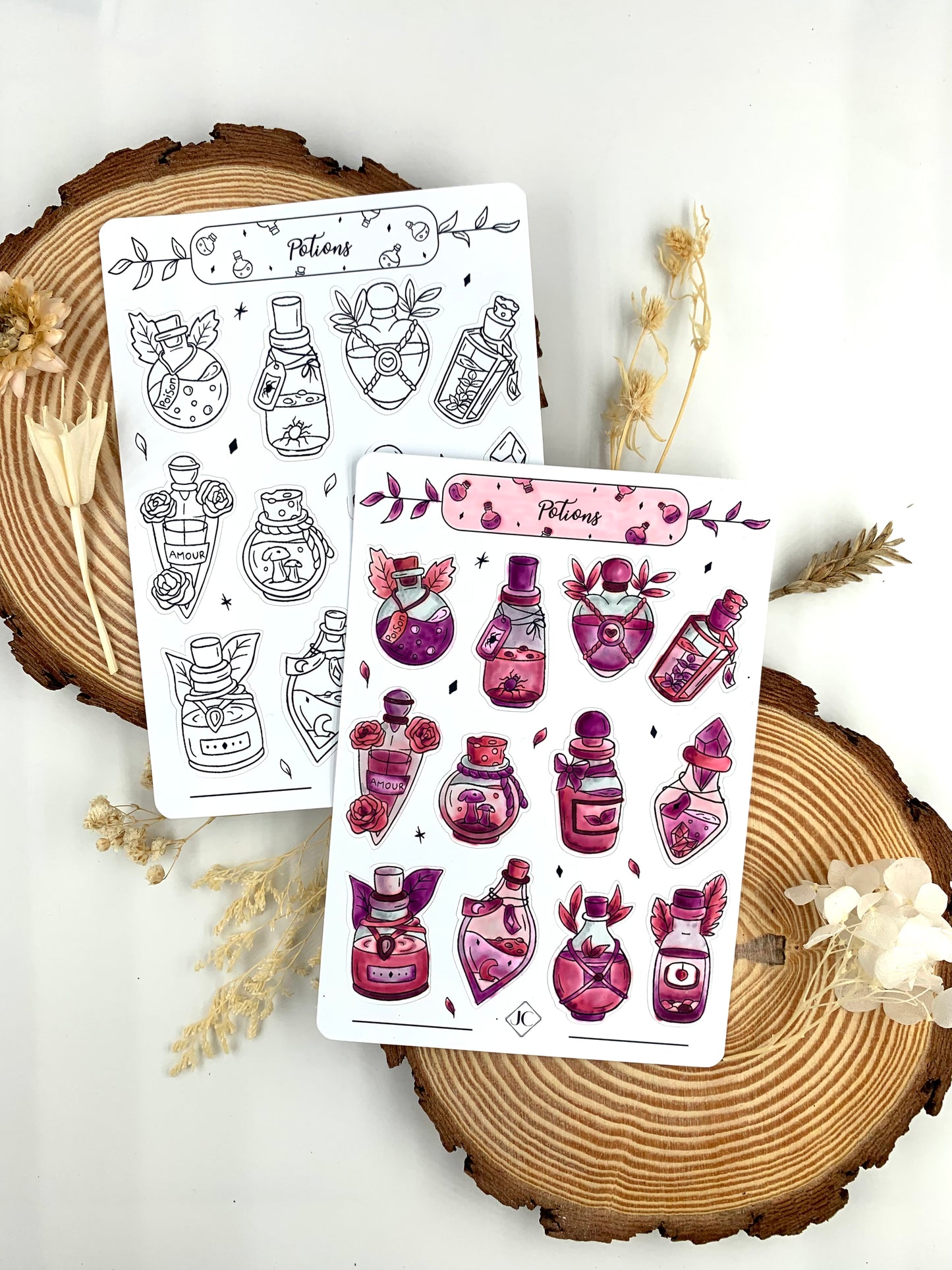 Stickers à colorier "Potions"
