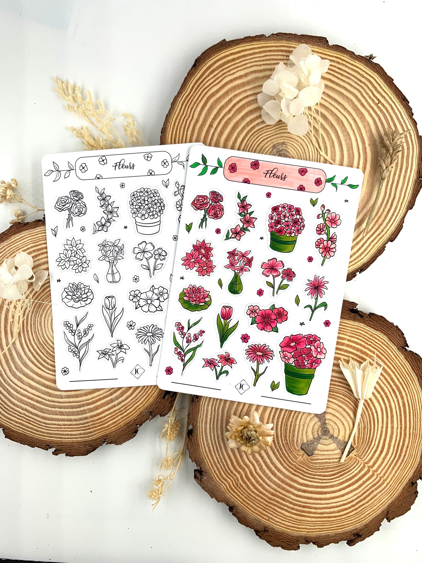 Stickers à colorier "Fleurs"