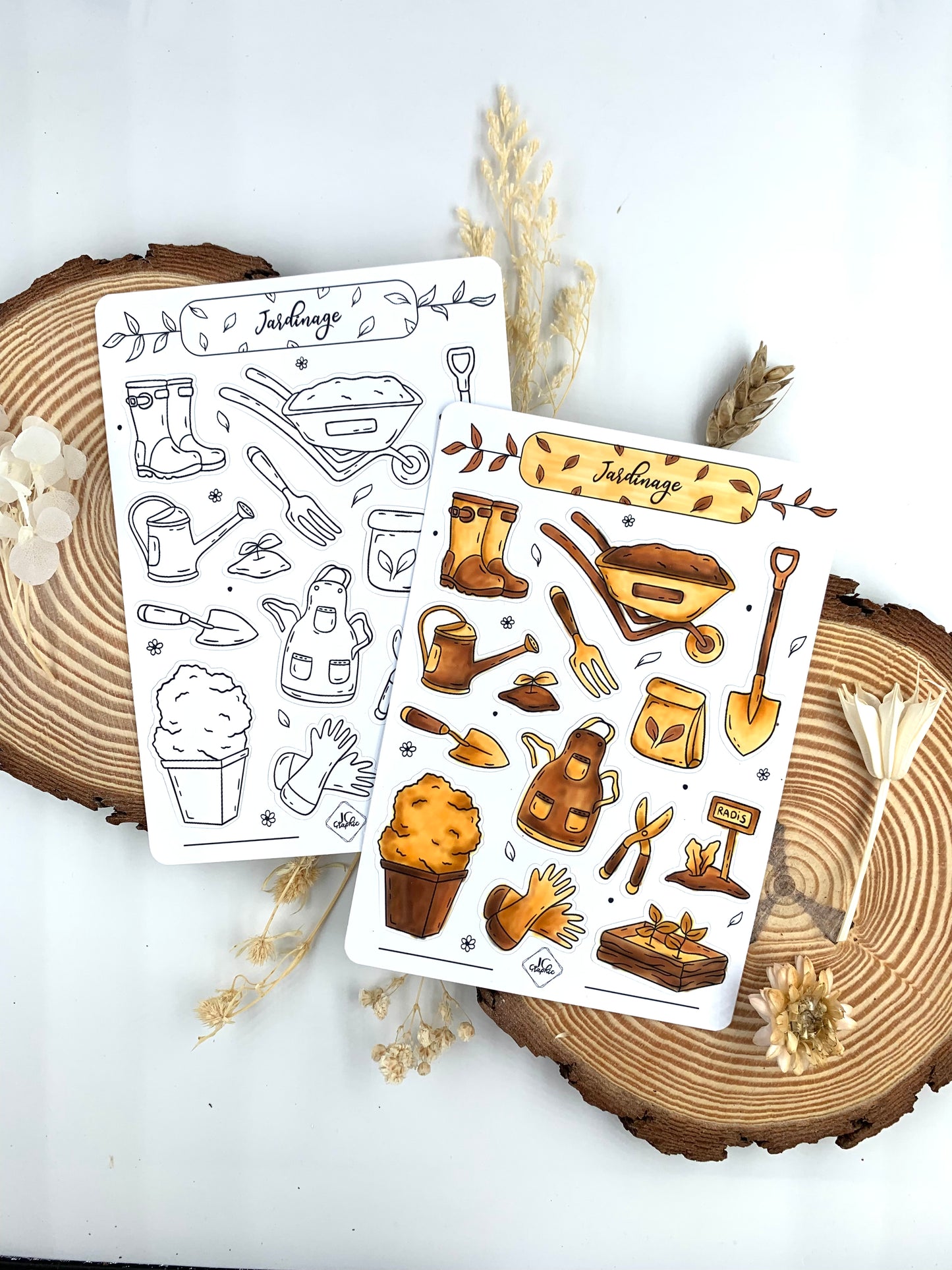 Stickers à colorier "Jardinage"
