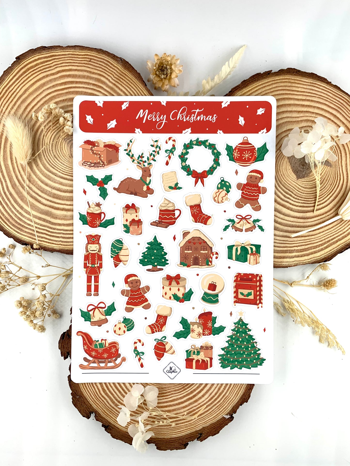 Lot stickers "Merry Christmas"