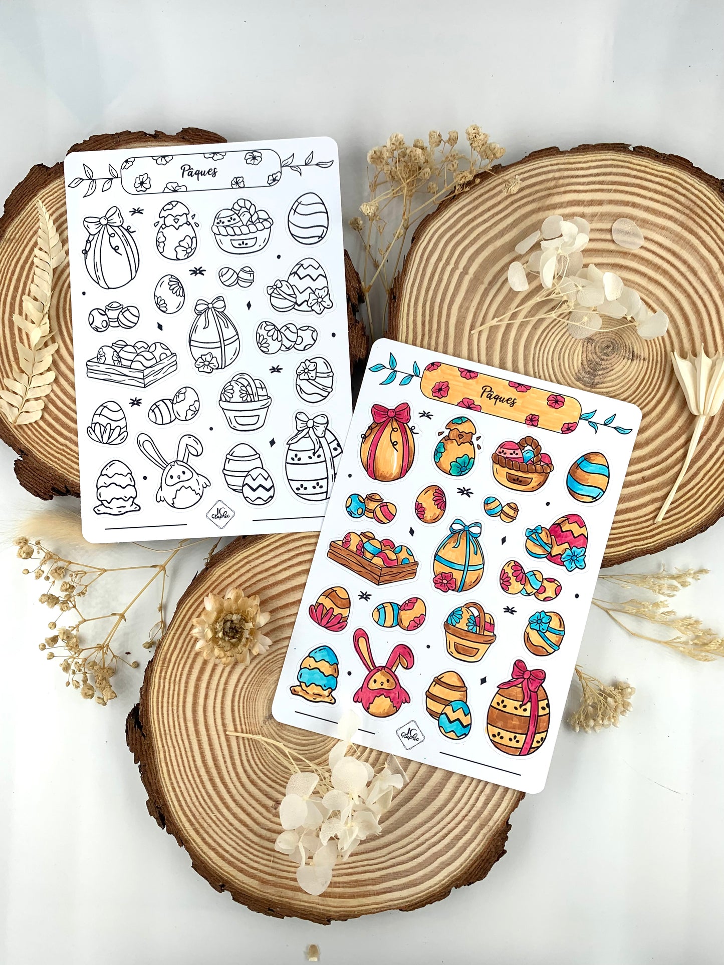Stickers à colorier "Pâques"