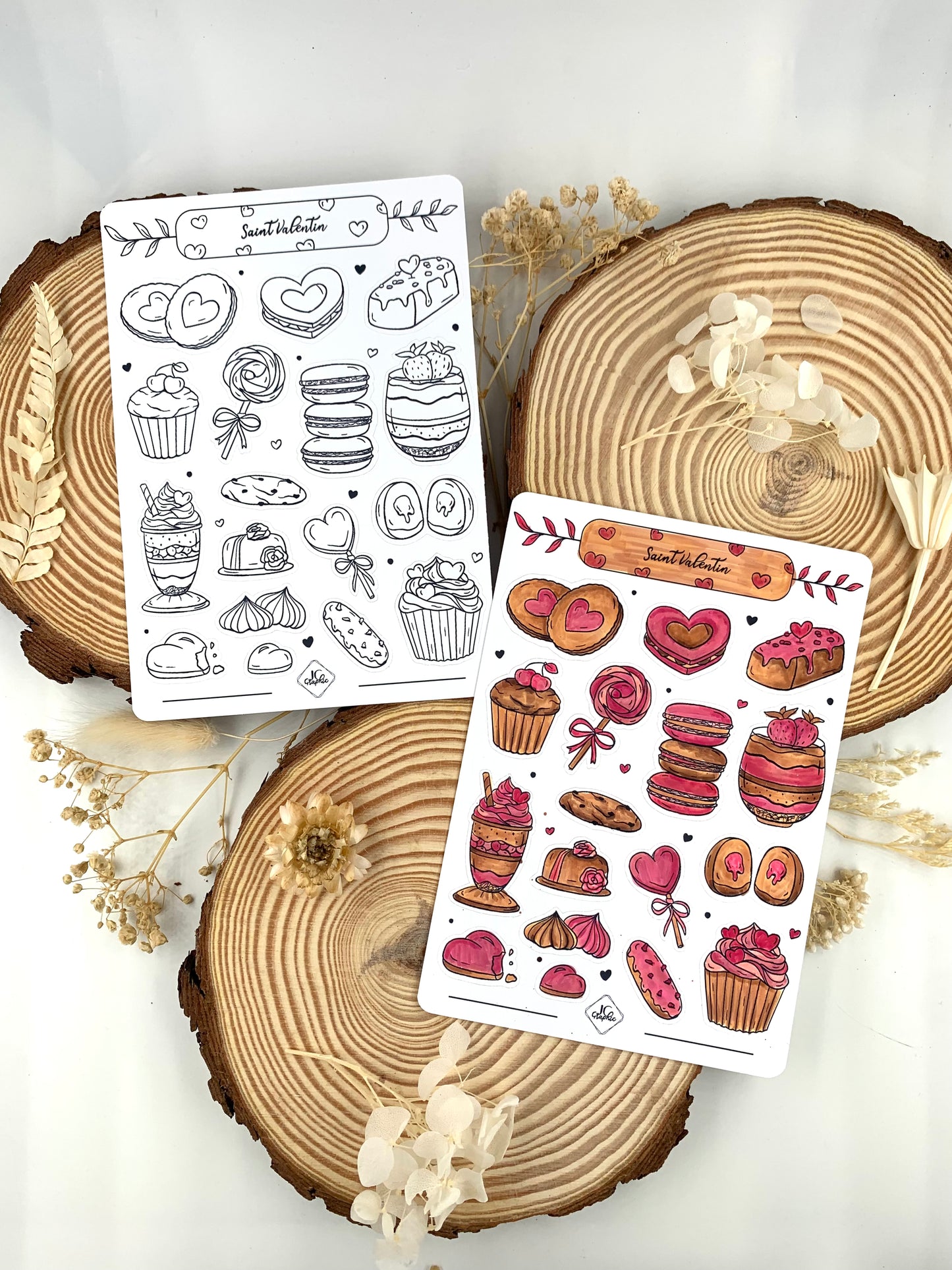 Stickers à colorier "Saint-Valentin"
