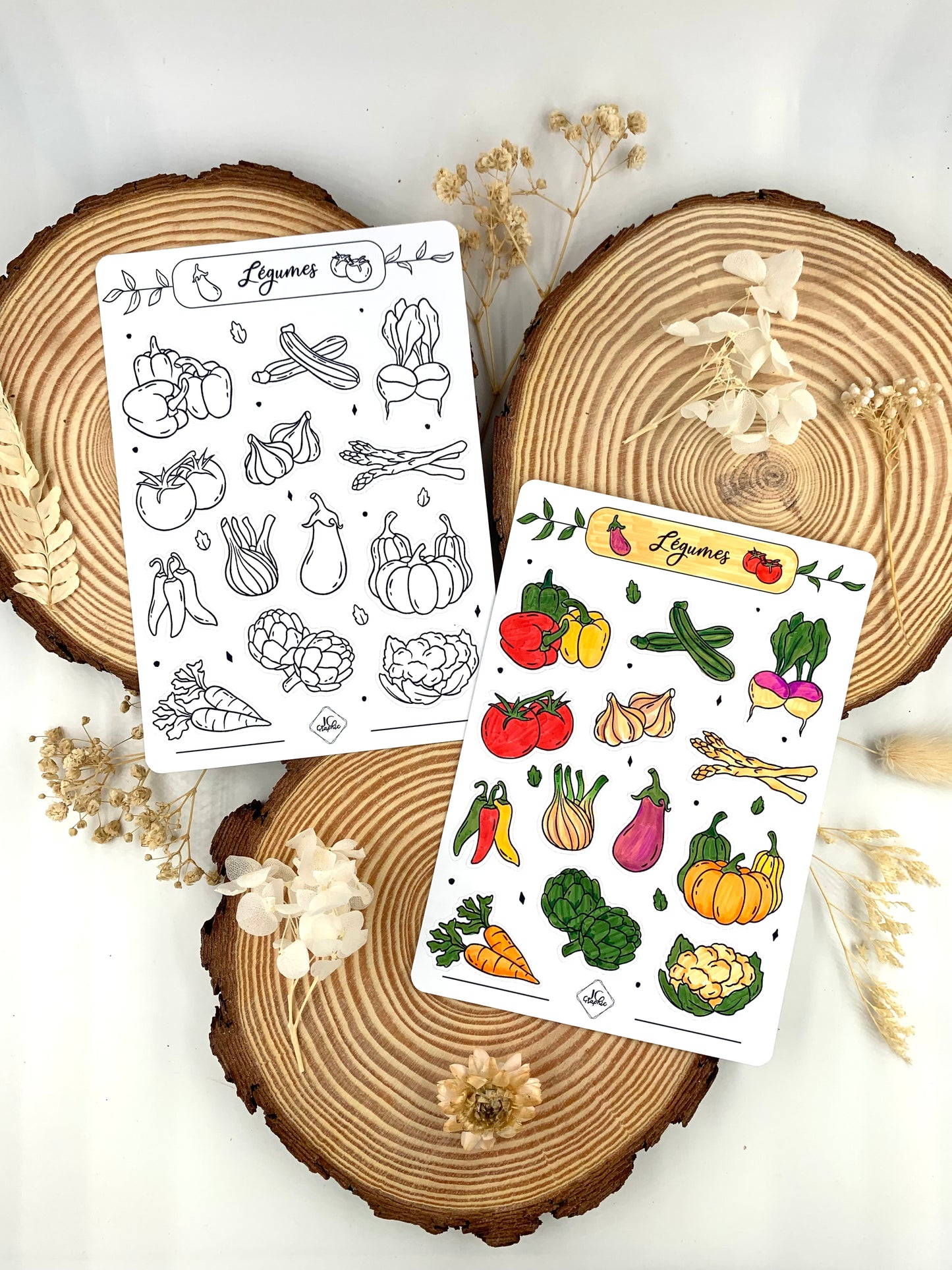 Stickers à colorier "Légumes"