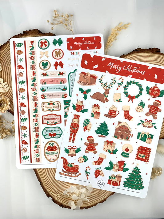 Lot stickers "Merry Christmas"