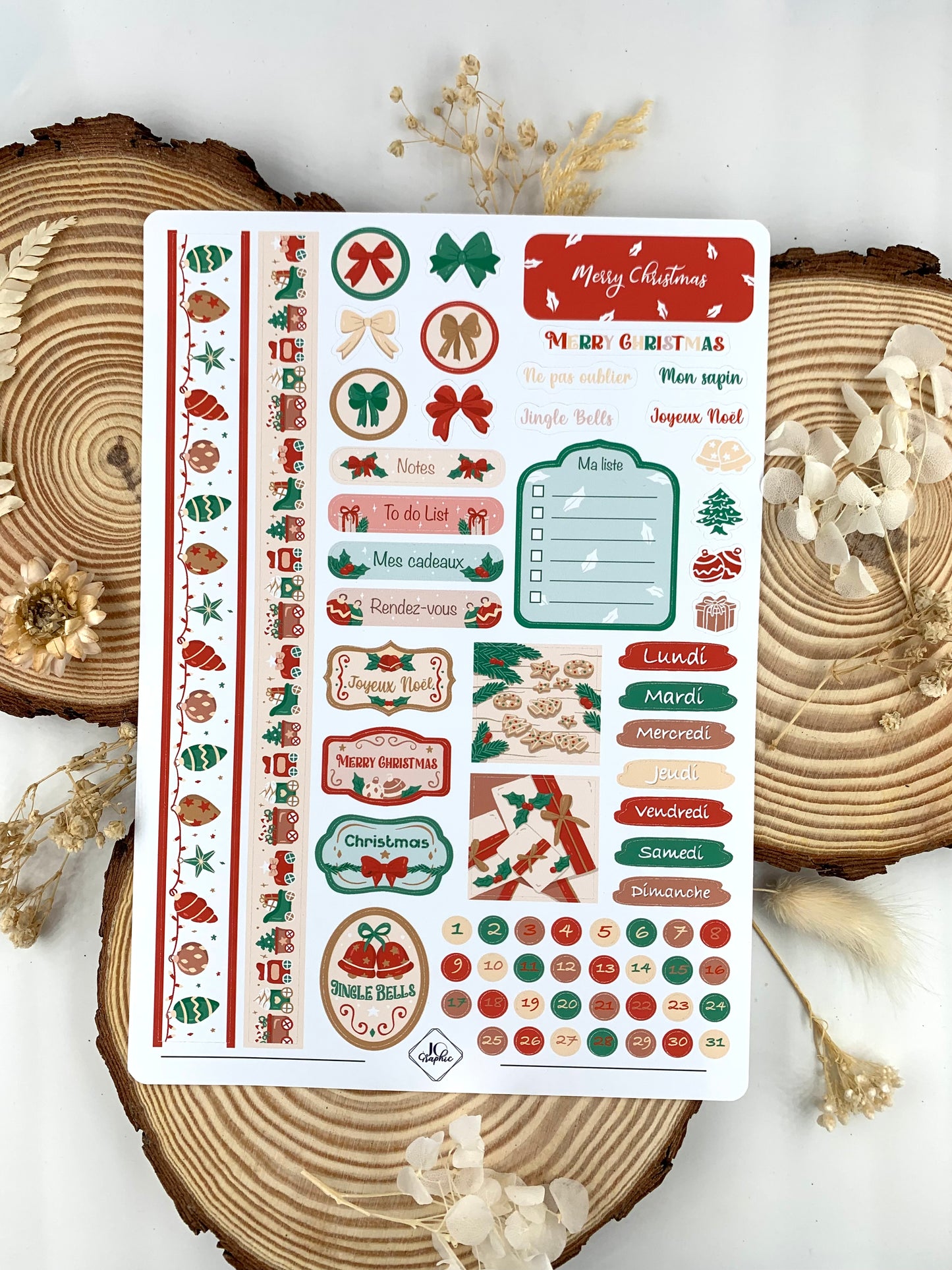 Lot stickers "Merry Christmas"