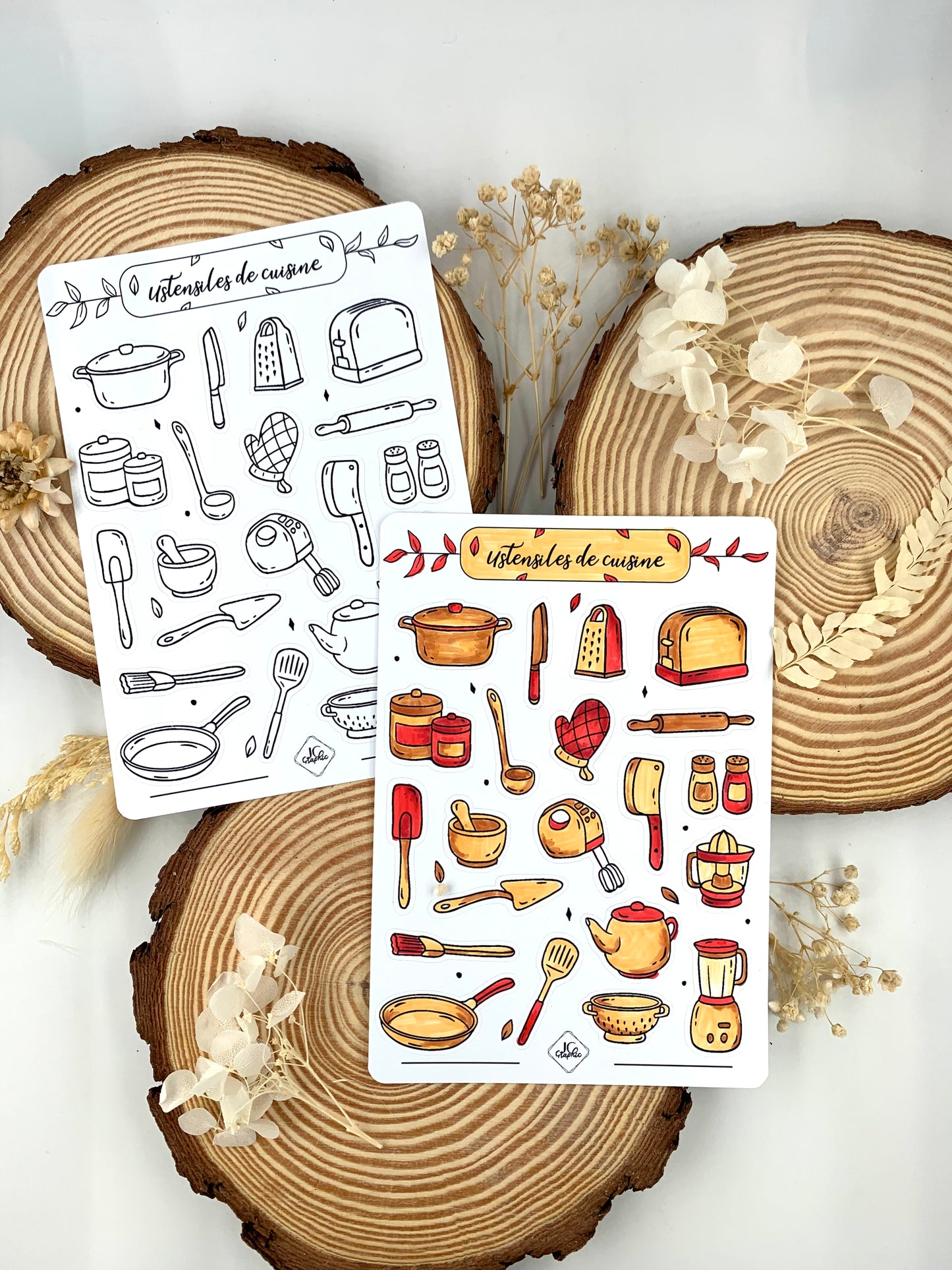 Stickers à colorier "Ustensiles de cuisine"
