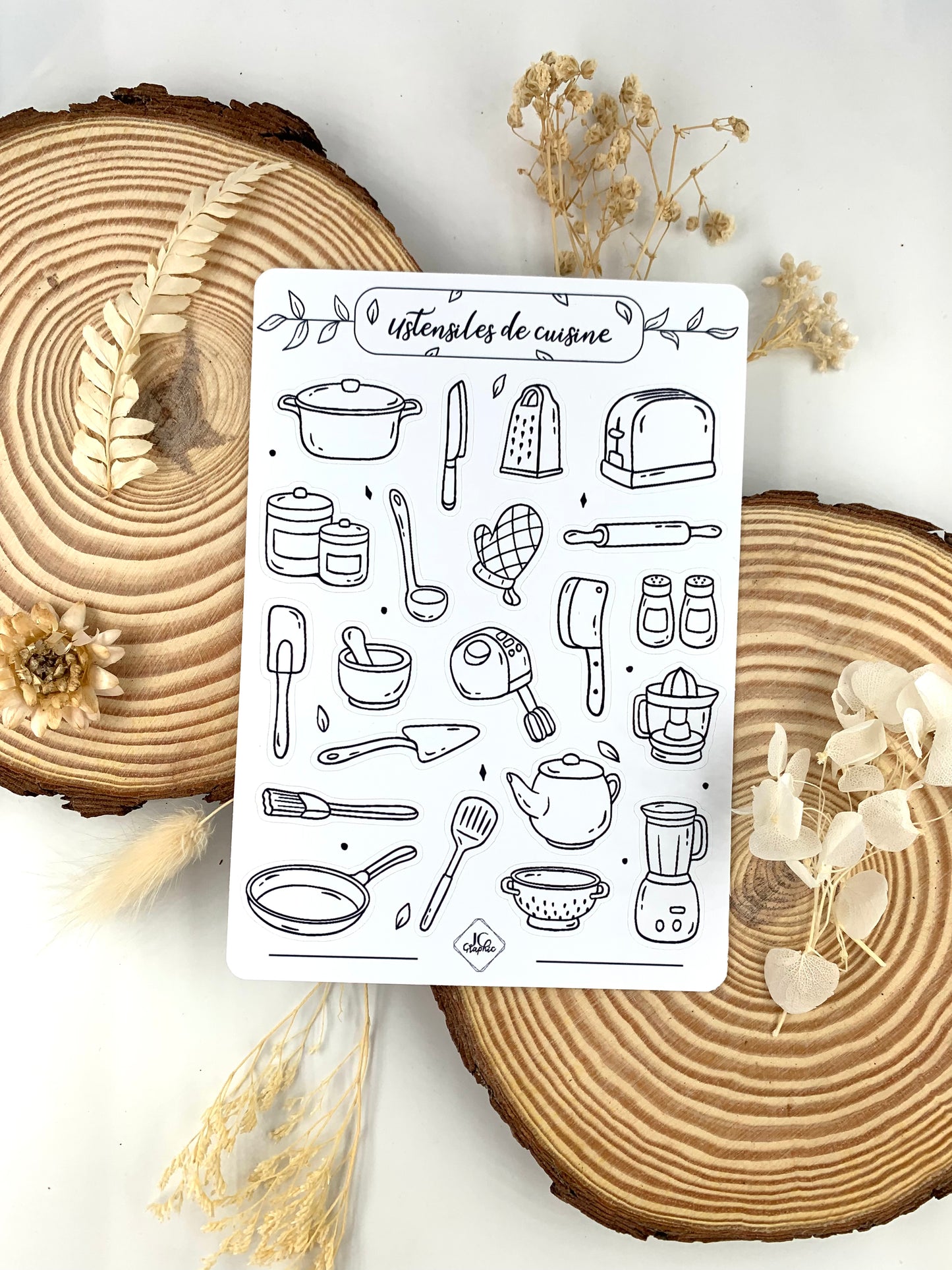 Stickers à colorier "Ustensiles de cuisine"