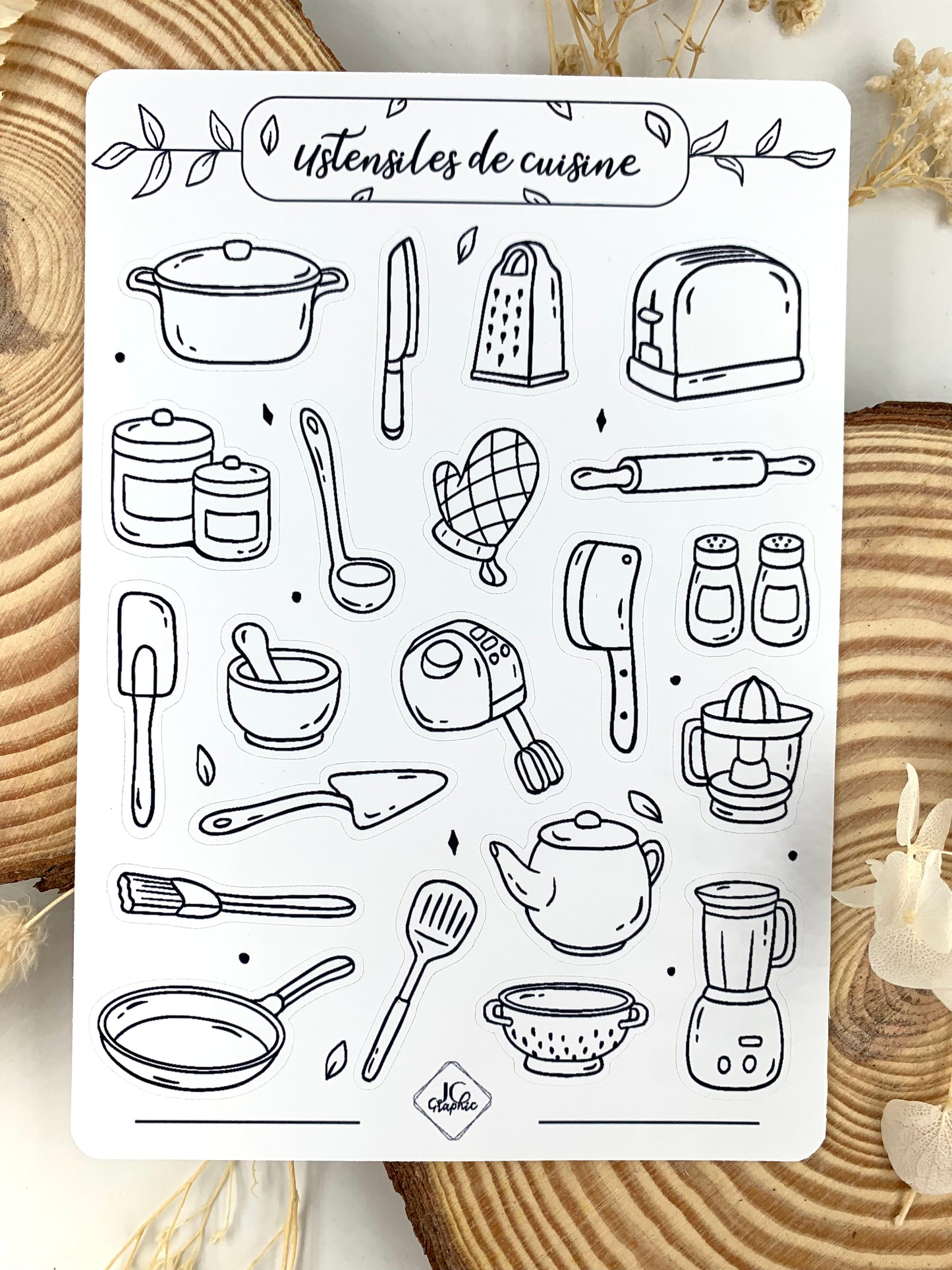 Stickers à colorier "Ustensiles de cuisine"