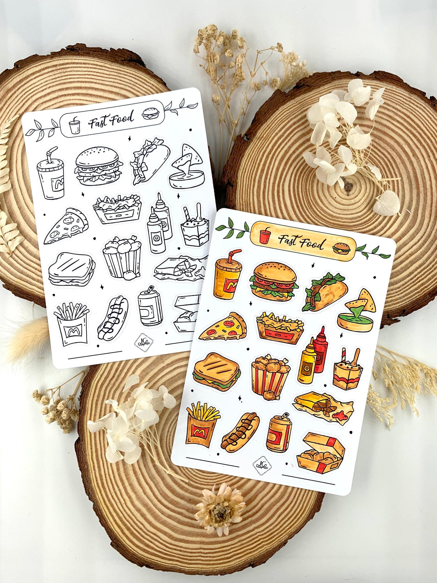 Stickers à colorier "Fast Food"