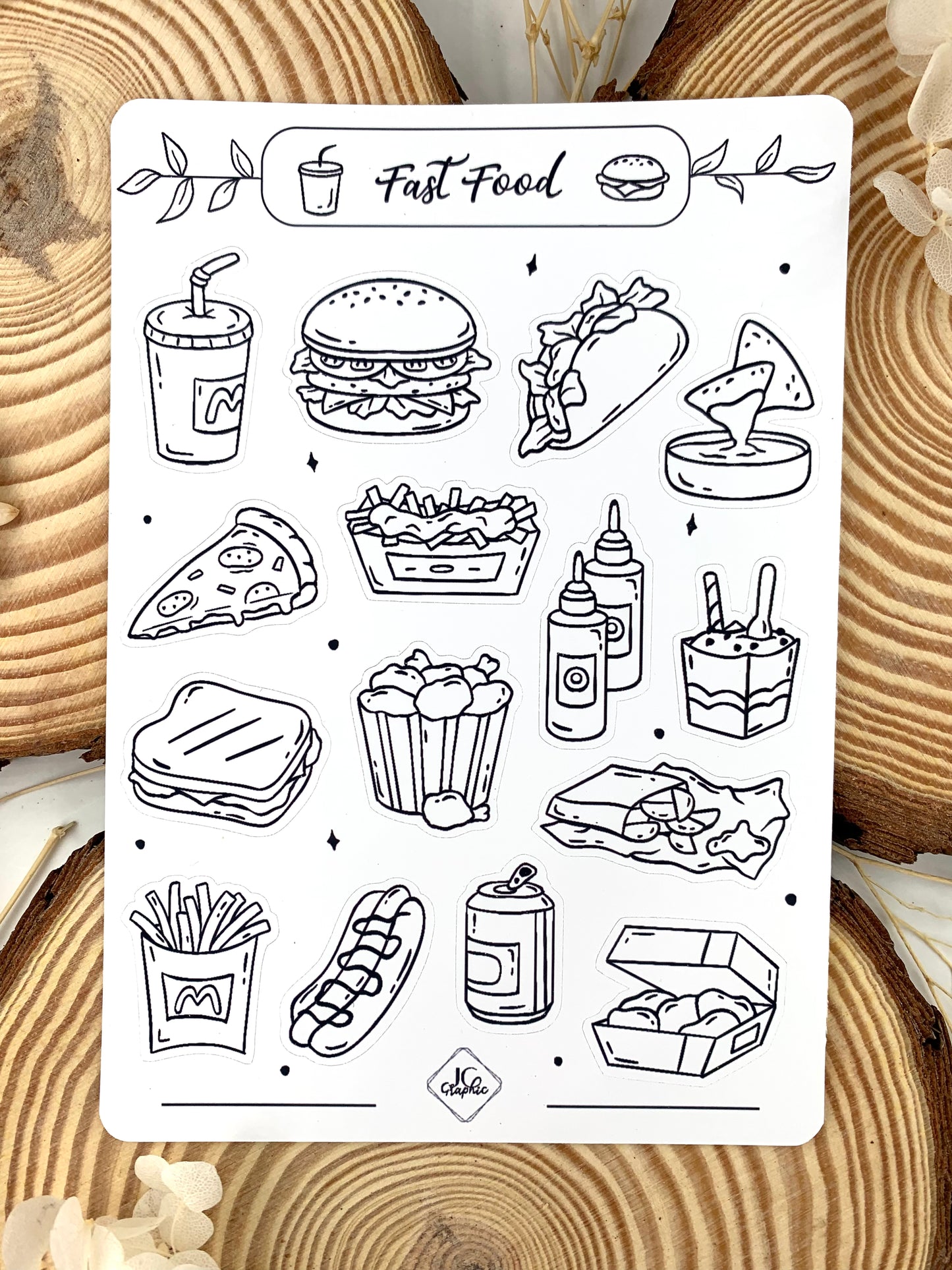 Stickers à colorier "Fast Food"