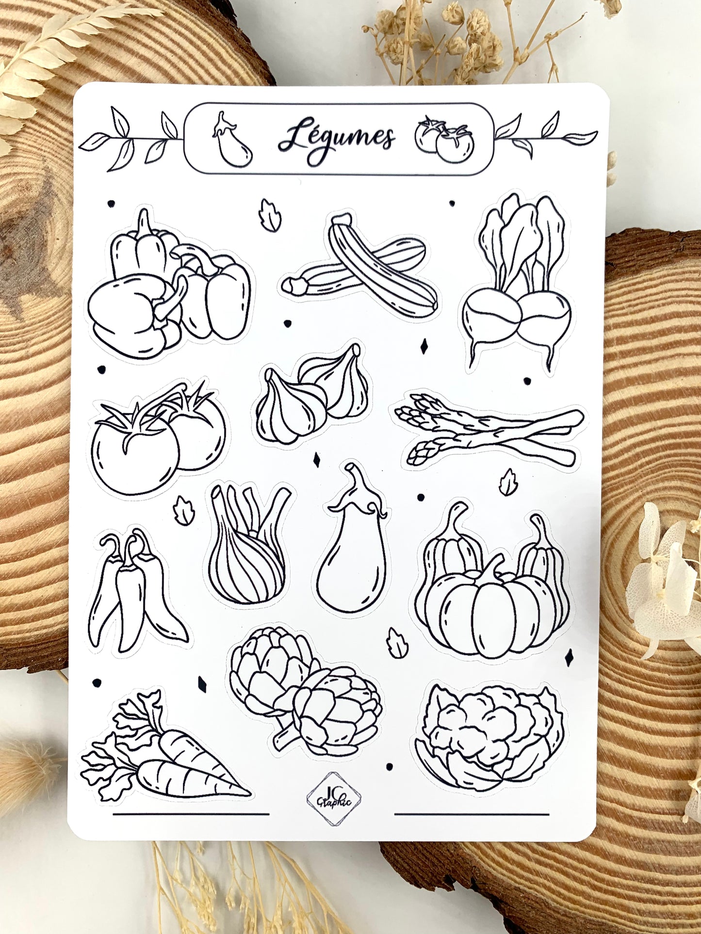 Stickers à colorier "Légumes"