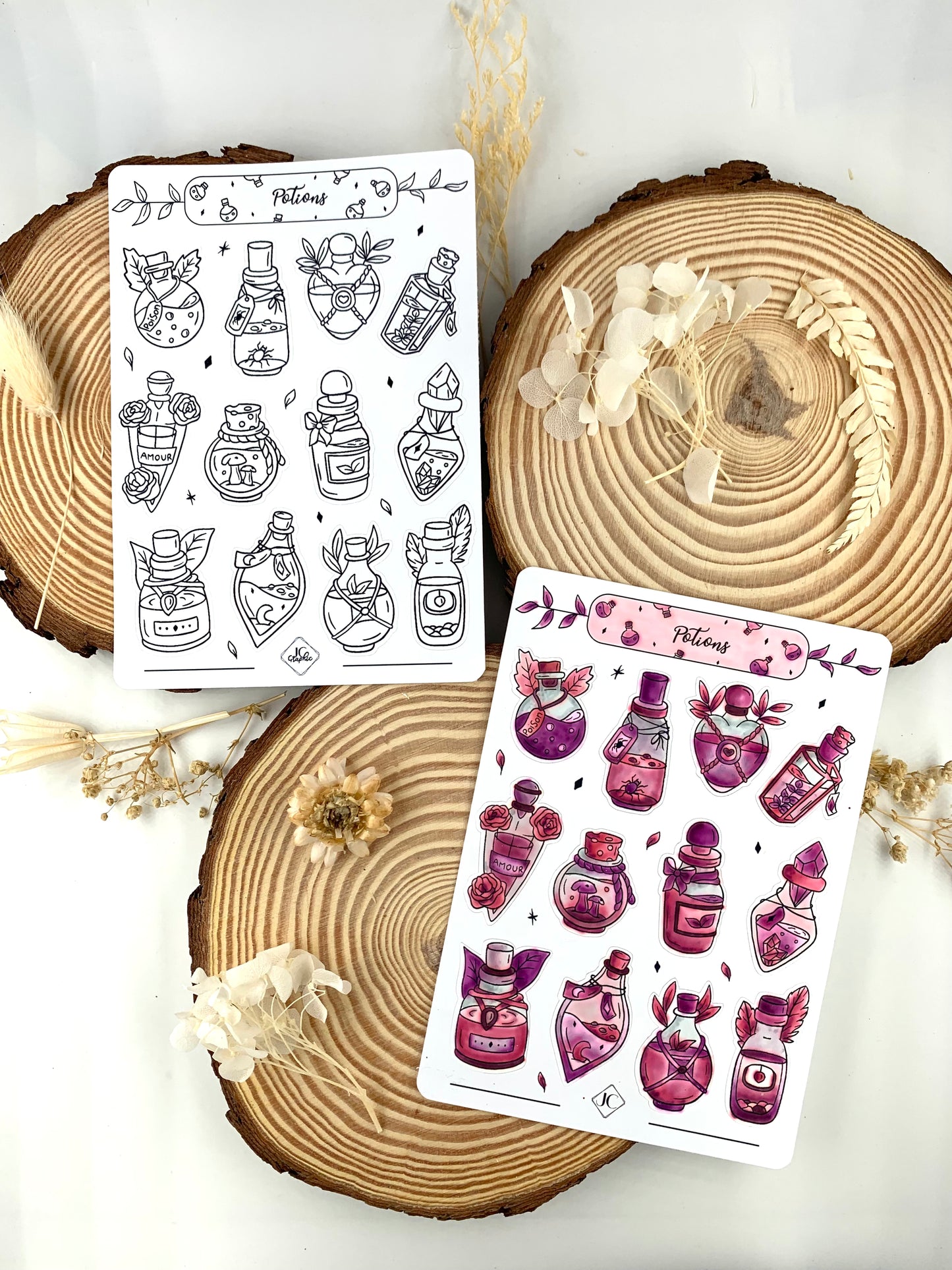 Lot de 5 planches de stickers à colorier thème "Objets"