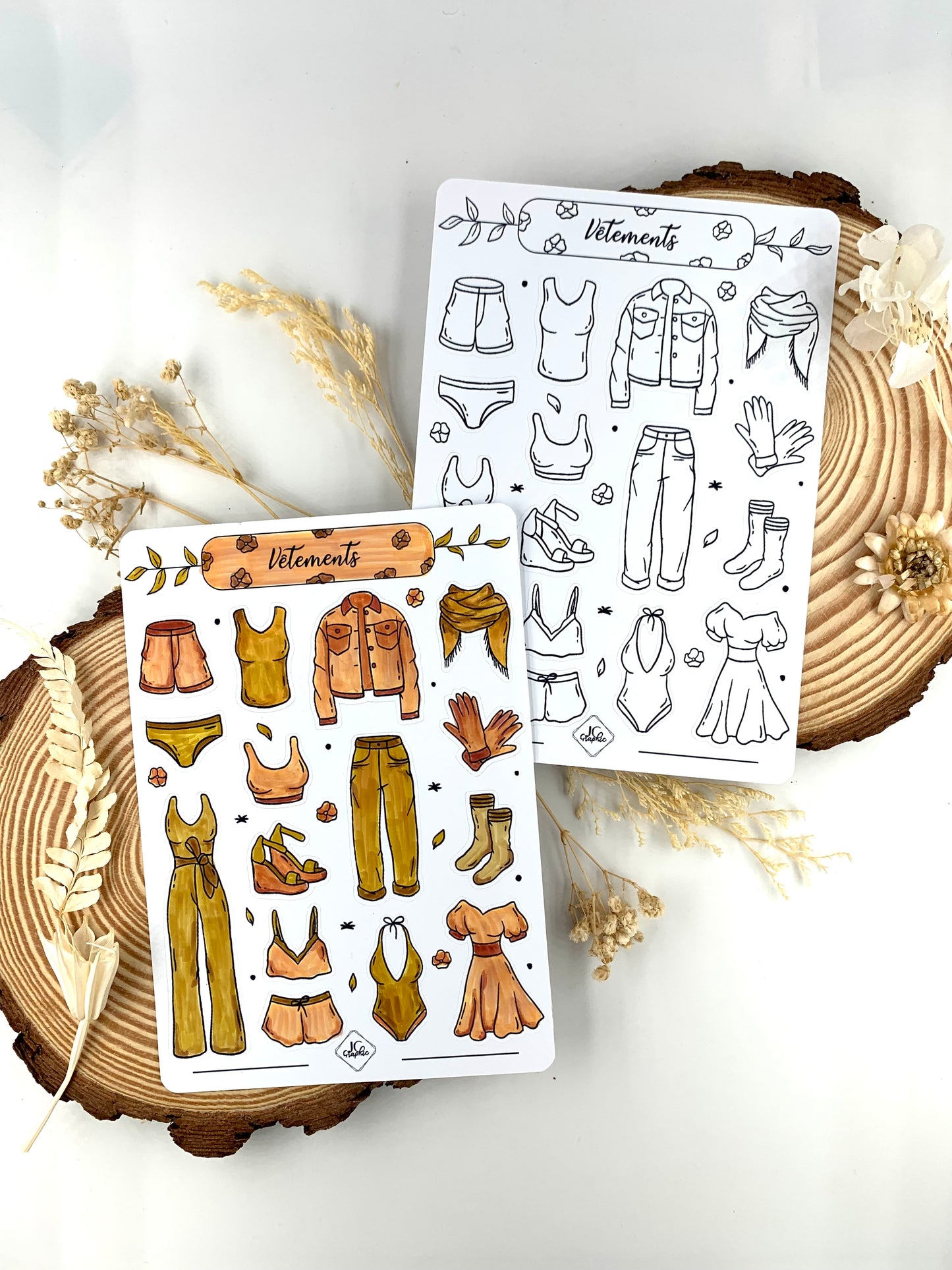Stickers à colorier "Vêtements"