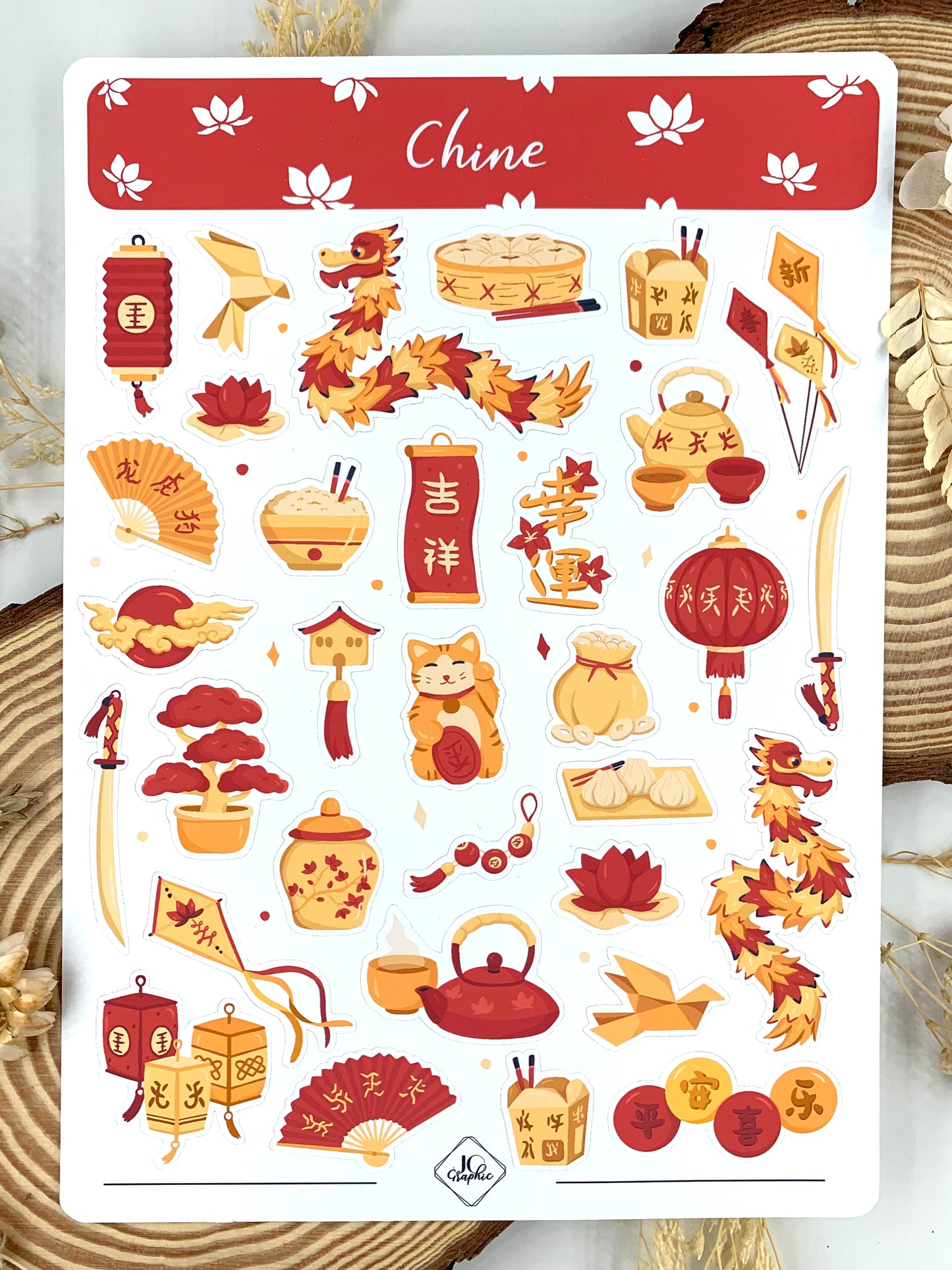 Lot stickers "Chine et Japon"
