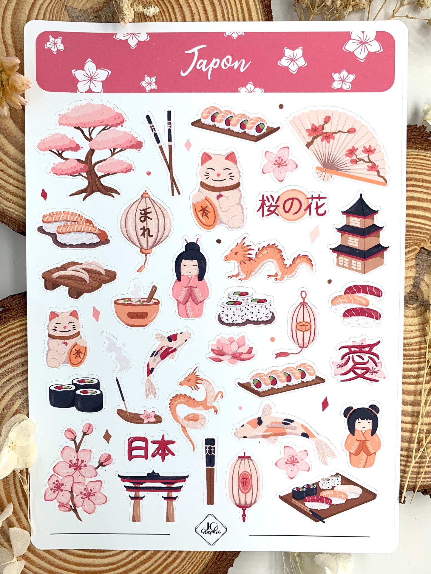 Lot stickers "Chine et Japon"