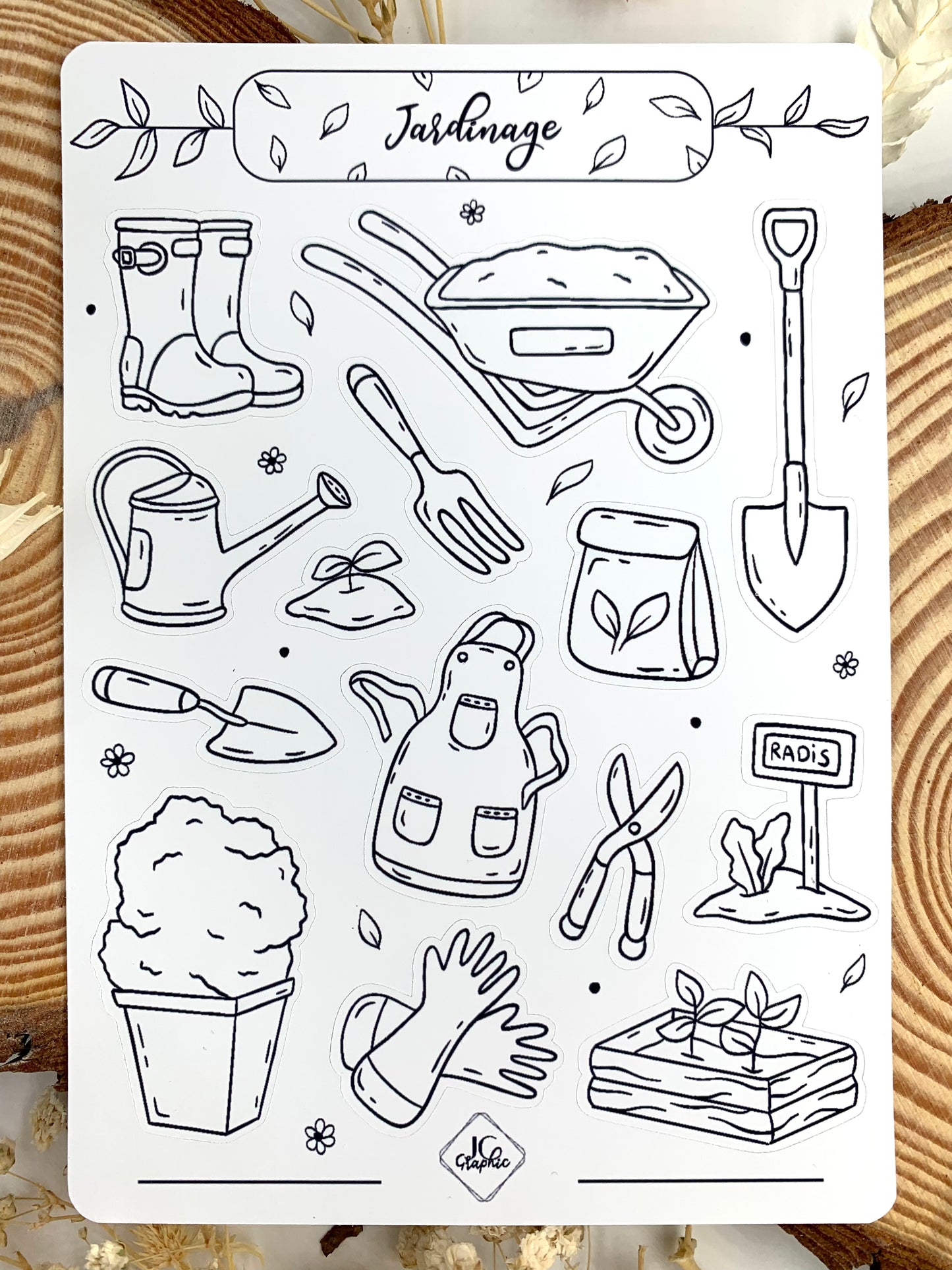 Stickers à colorier "Jardinage"