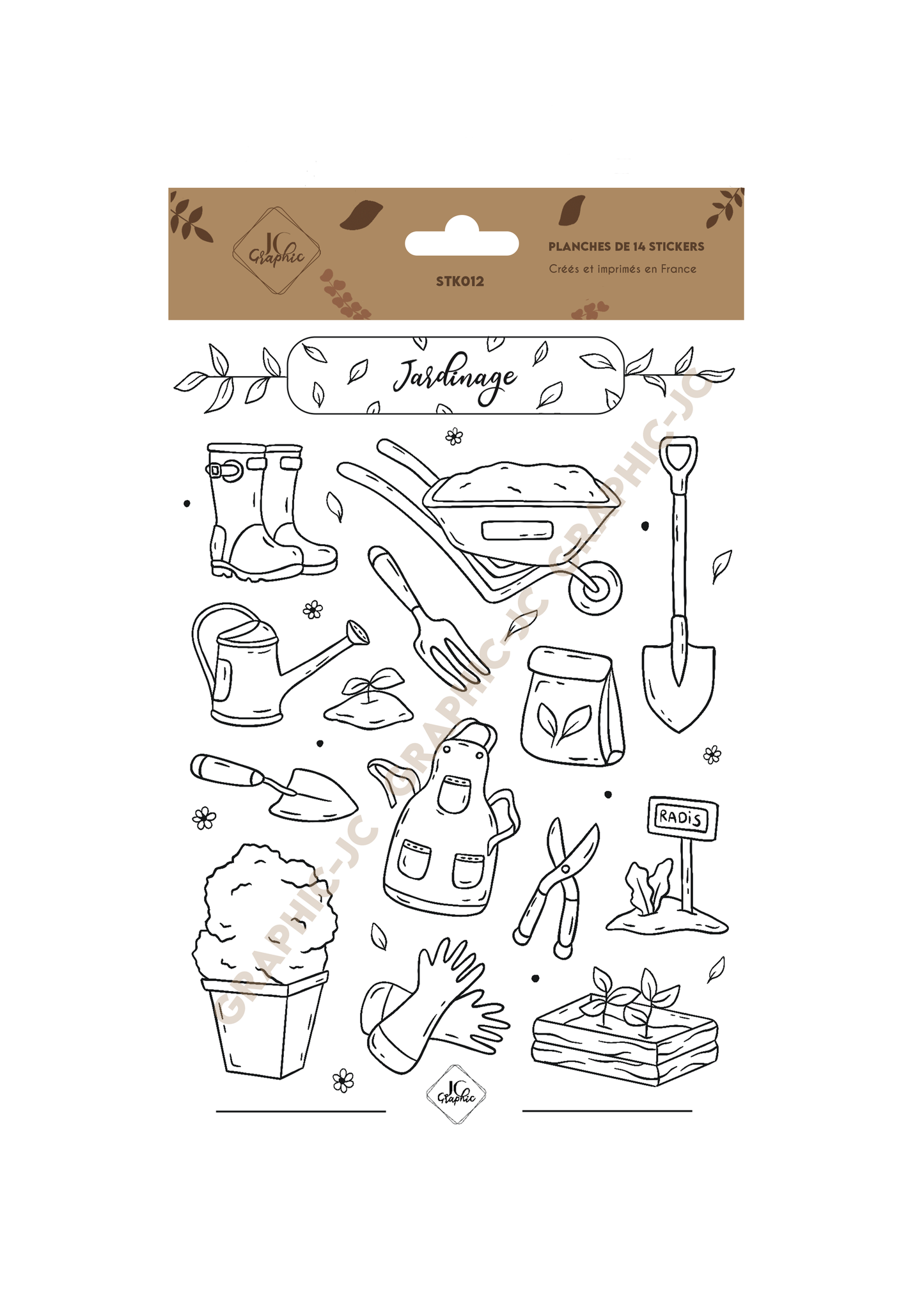 Stickers à colorier "Jardinage"