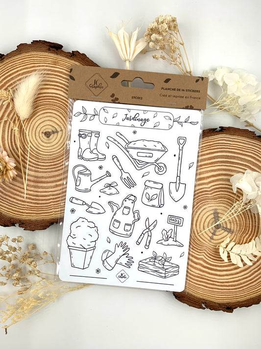 Stickers à colorier "Jardinage"