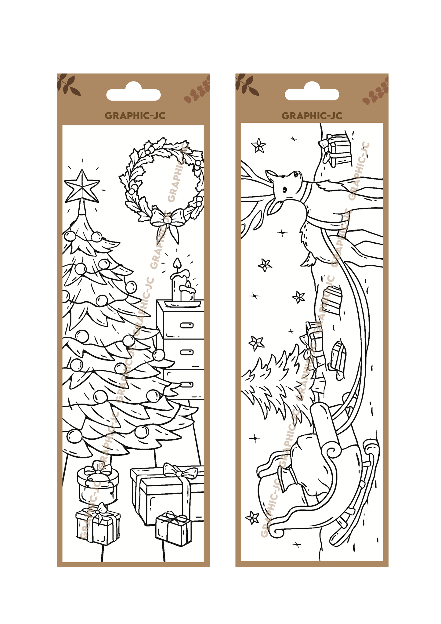Marque page à colorier "Merry Christmas"