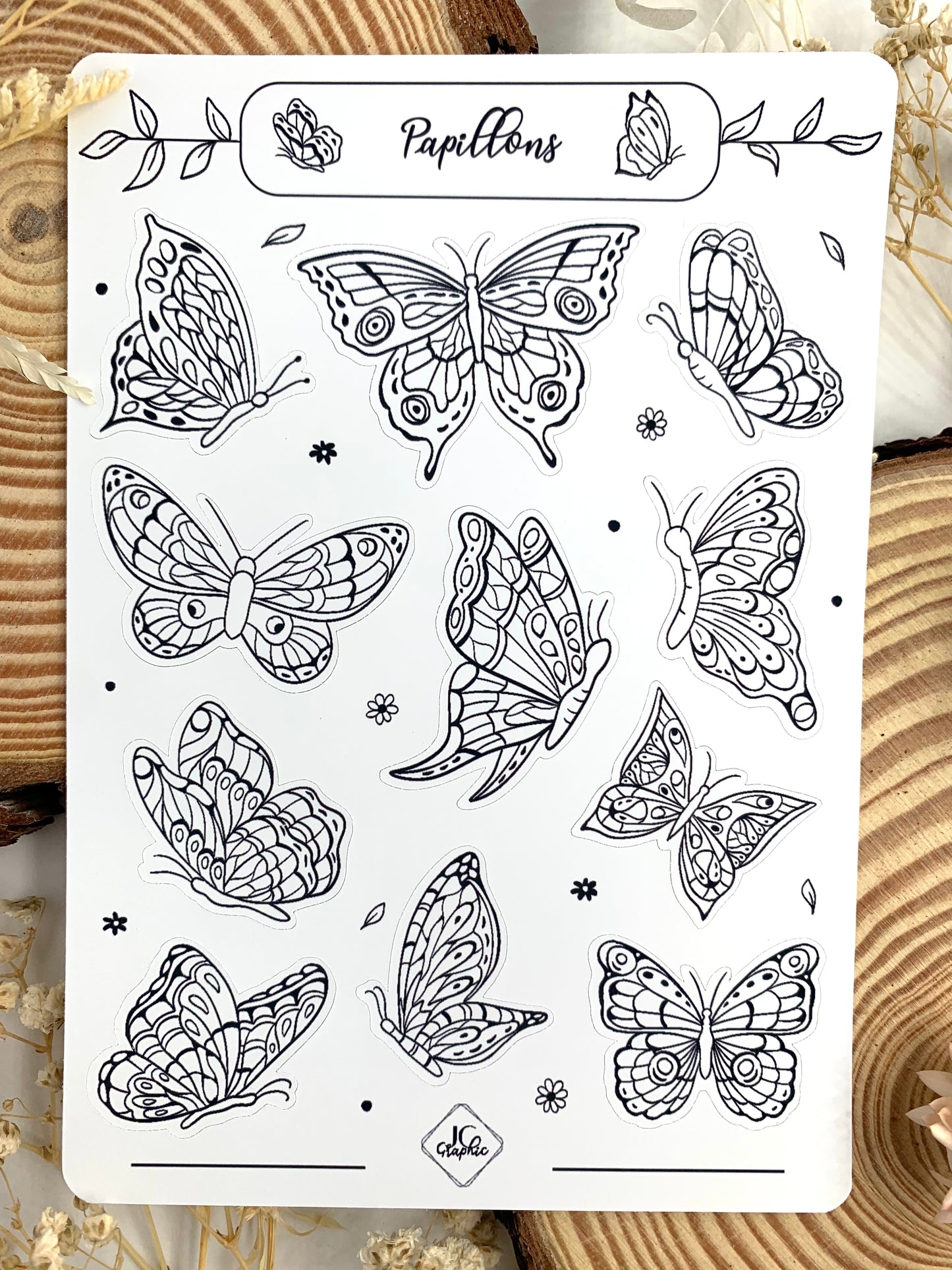 Stickers à colorier "Papillons"