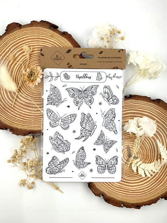 Stickers à colorier "Papillons"