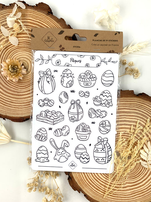 Stickers à colorier "Pâques"