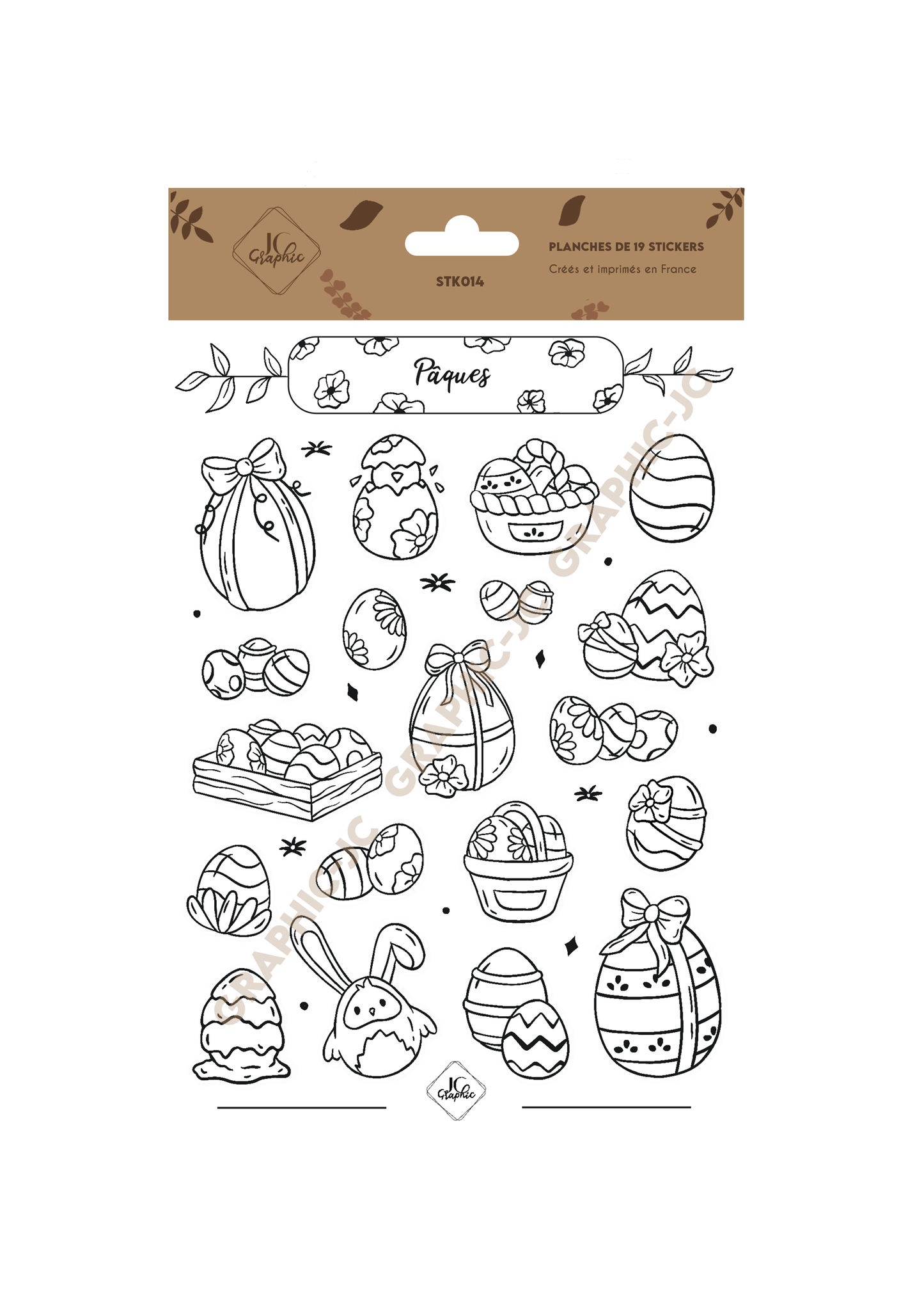 Stickers à colorier "Pâques"