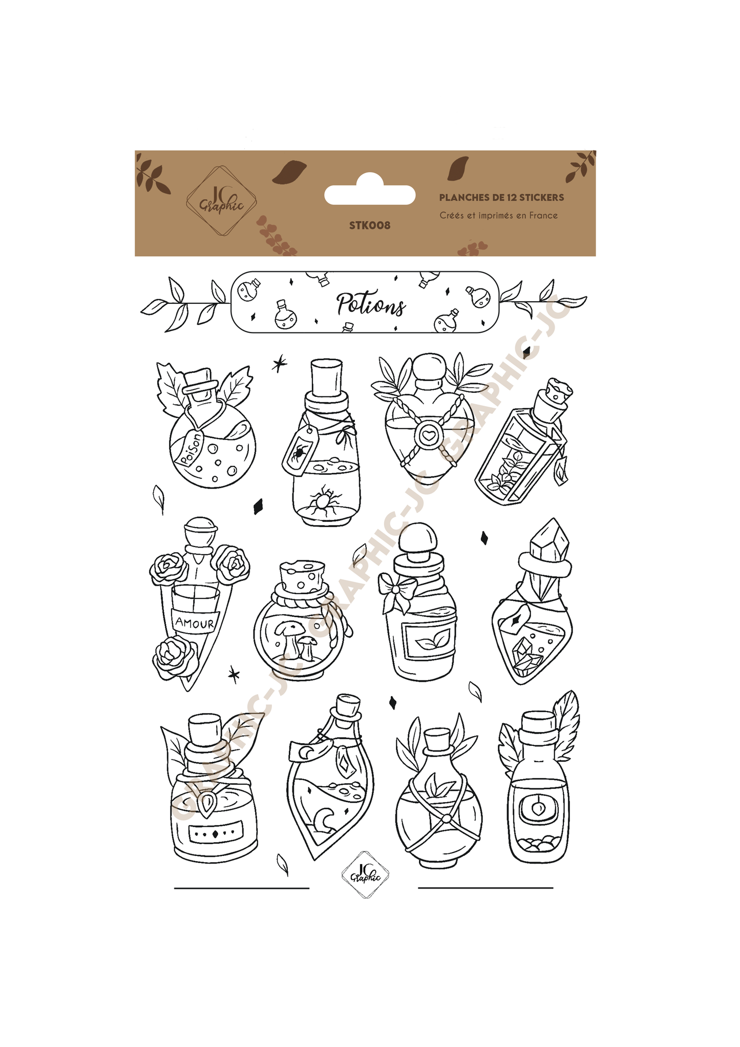 Stickers à colorier "Potions"