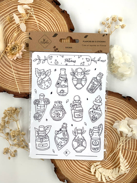 Stickers à colorier "Potions"