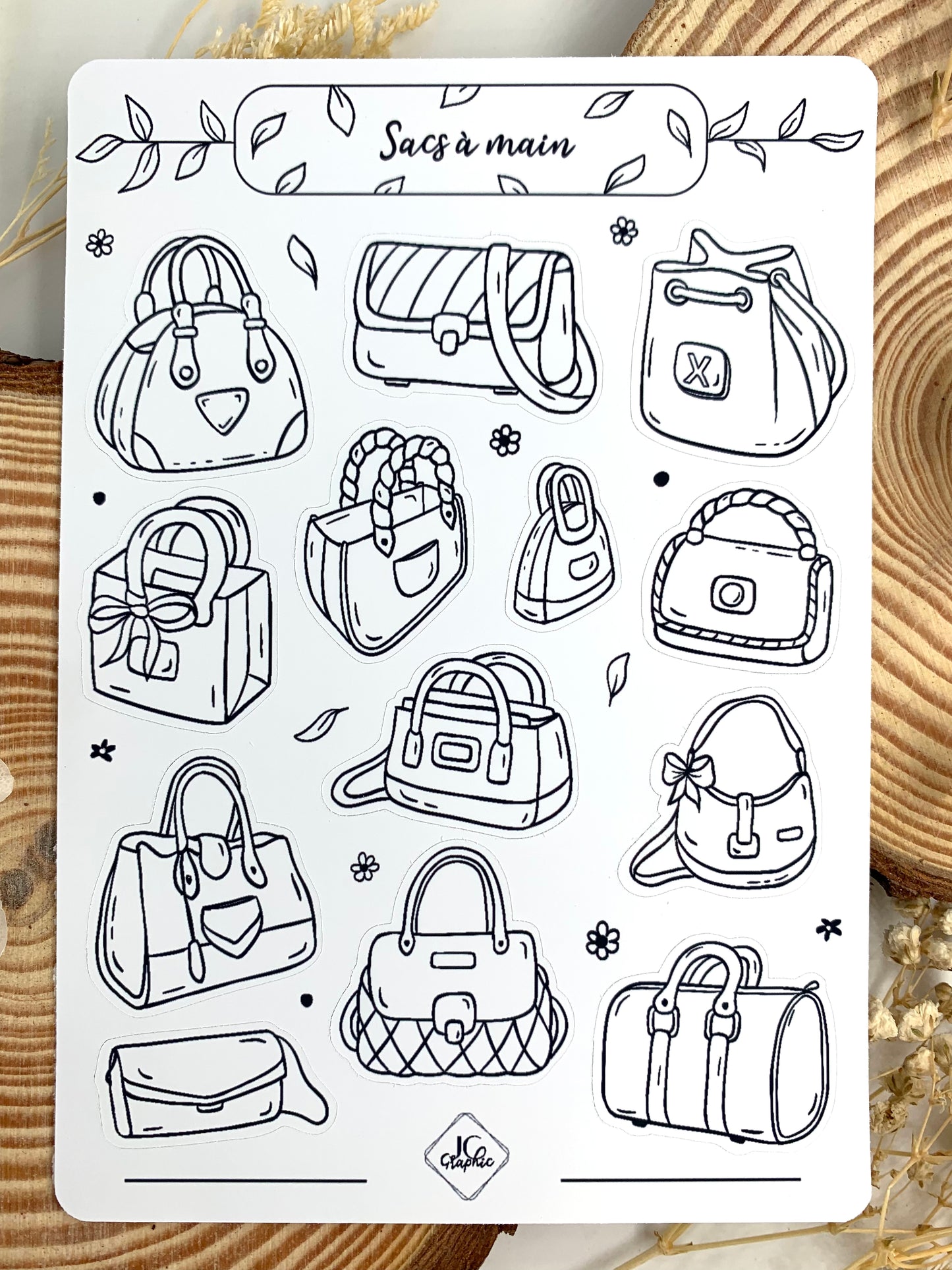Stickers à colorier "Sacs à main"