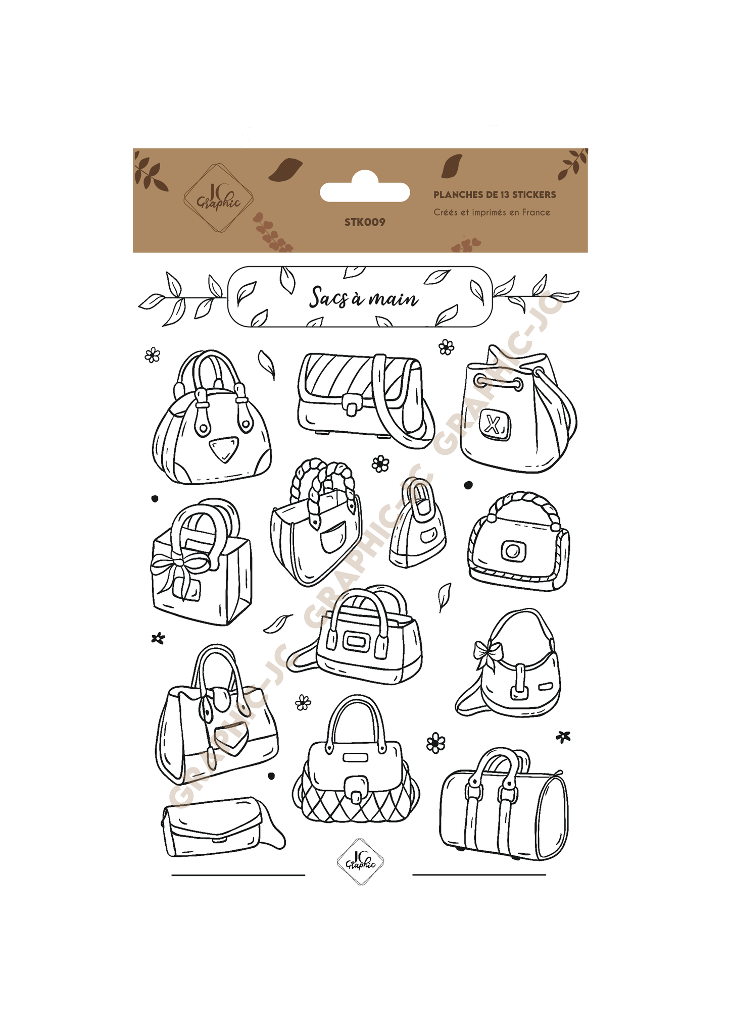Stickers à colorier "Sacs à main"