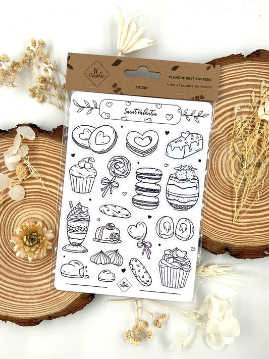 Stickers à colorier "Saint-Valentin"