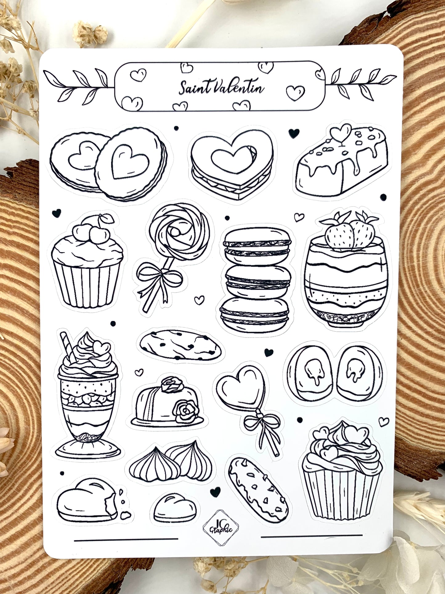 Stickers à colorier "Saint-Valentin"